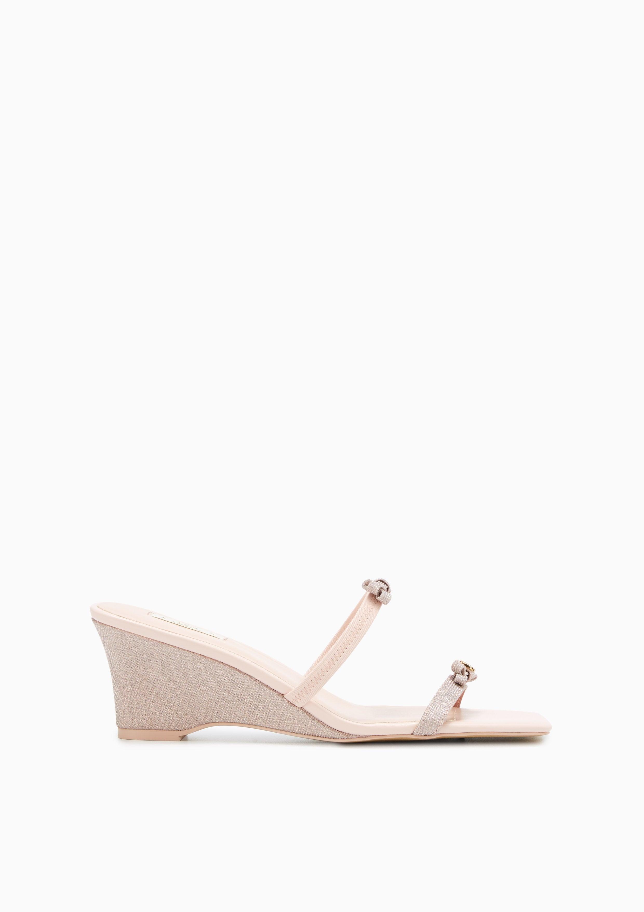 Lemony Low Heel Wedges Rose Gold Lyn Online Official Store