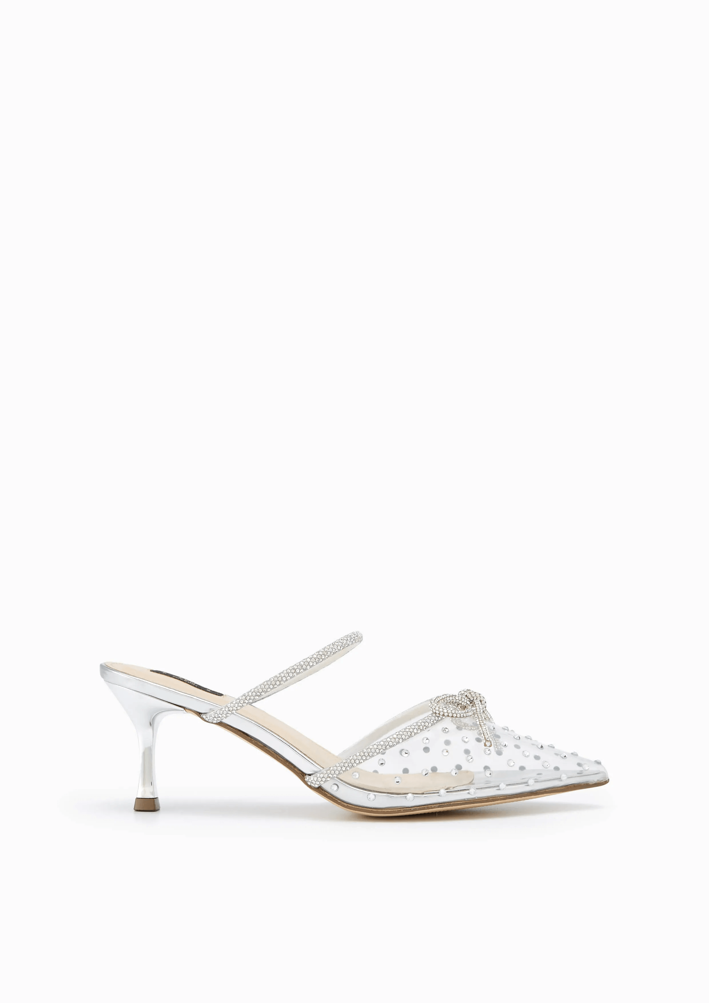 White fashion and clear pumps