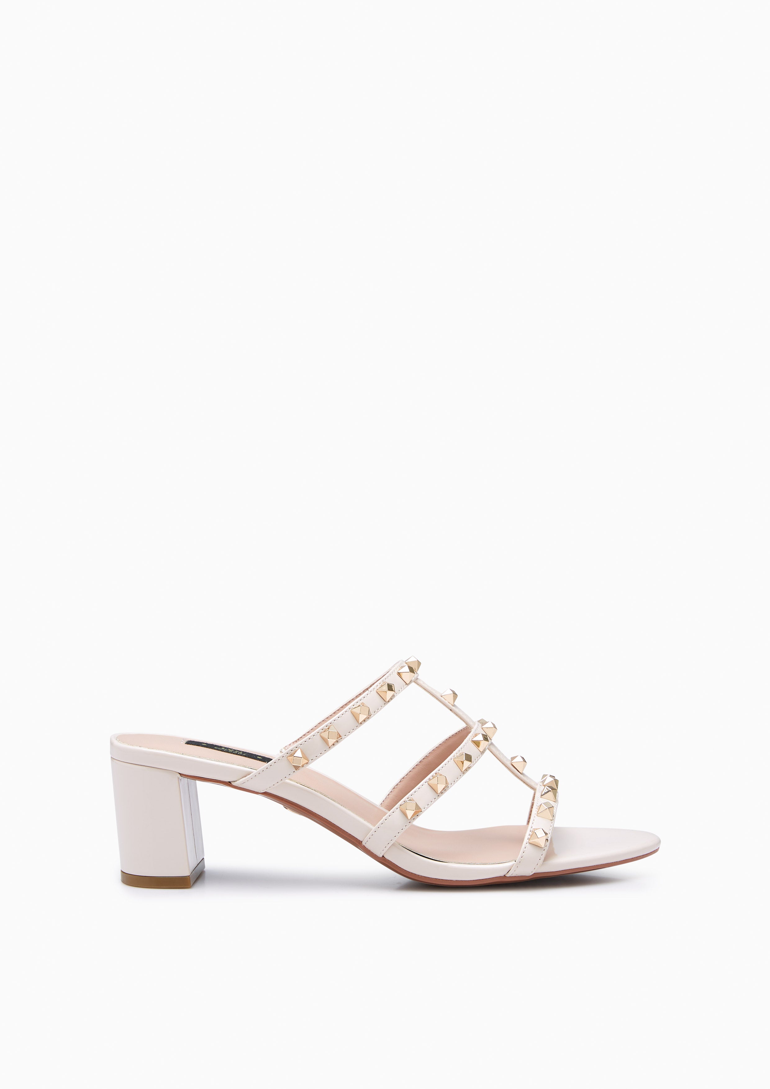 Linda Mid Heel Sandals Ivory