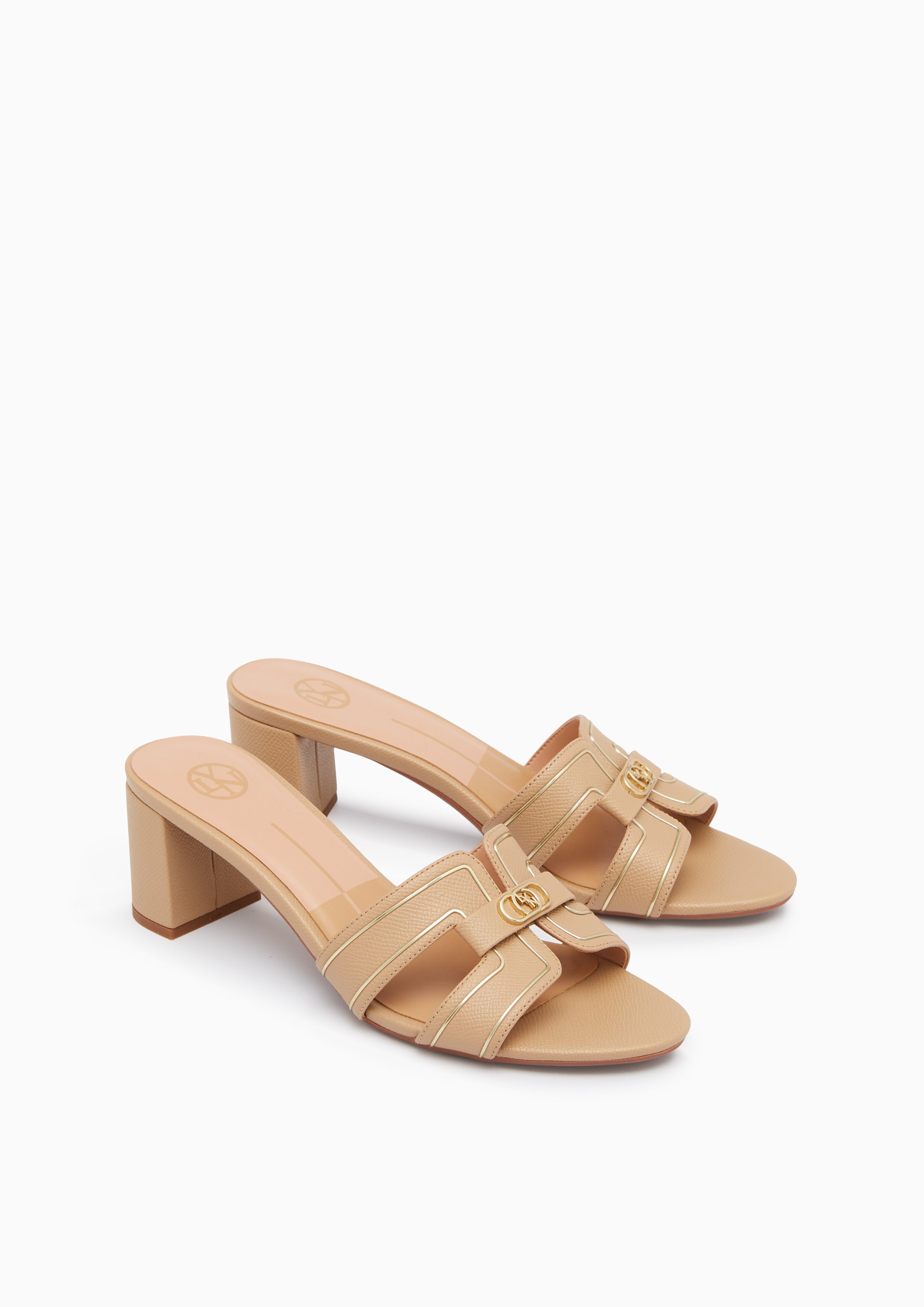 Hey Mid Heel Sandals Beige - Lyn TH