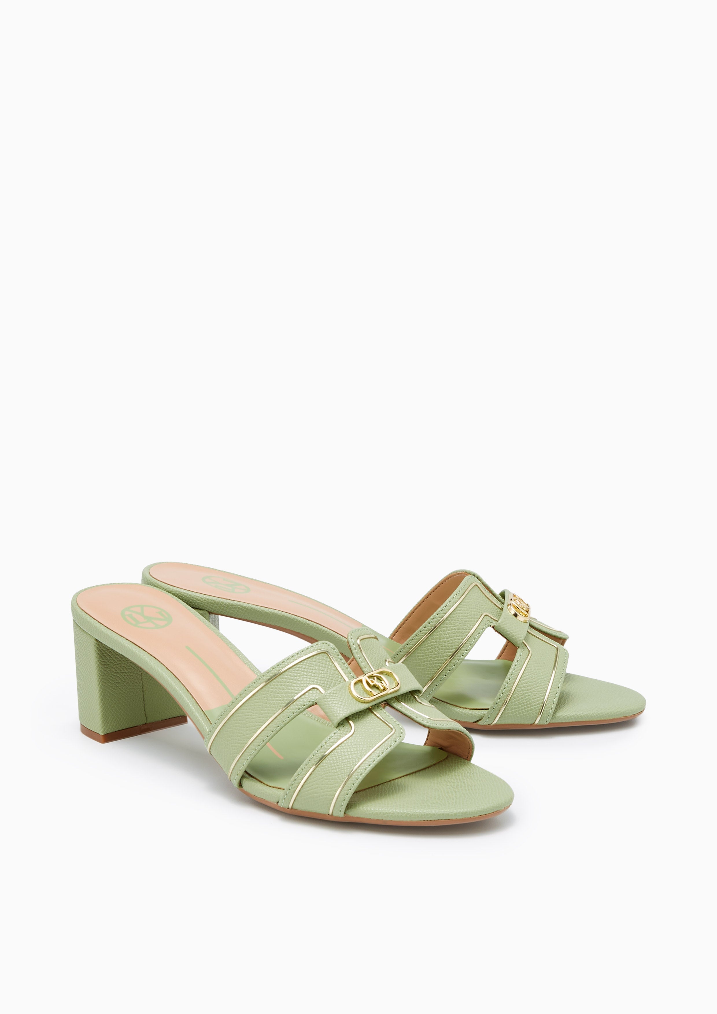 Hey Mid Heel Sandals Green - Lyn TH