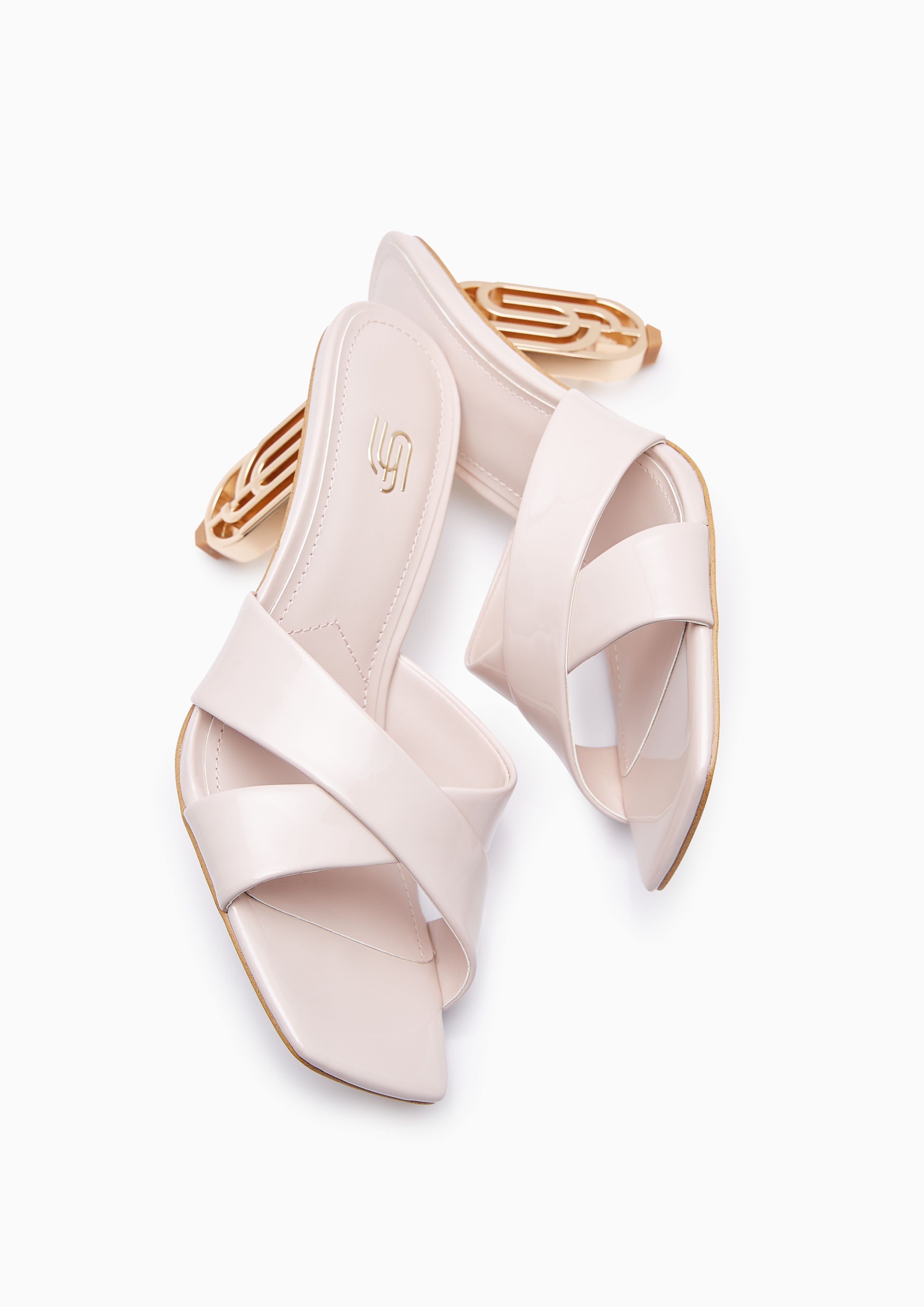 Iberry Infinite Mid Heel Sandals Beige - Lyn TH