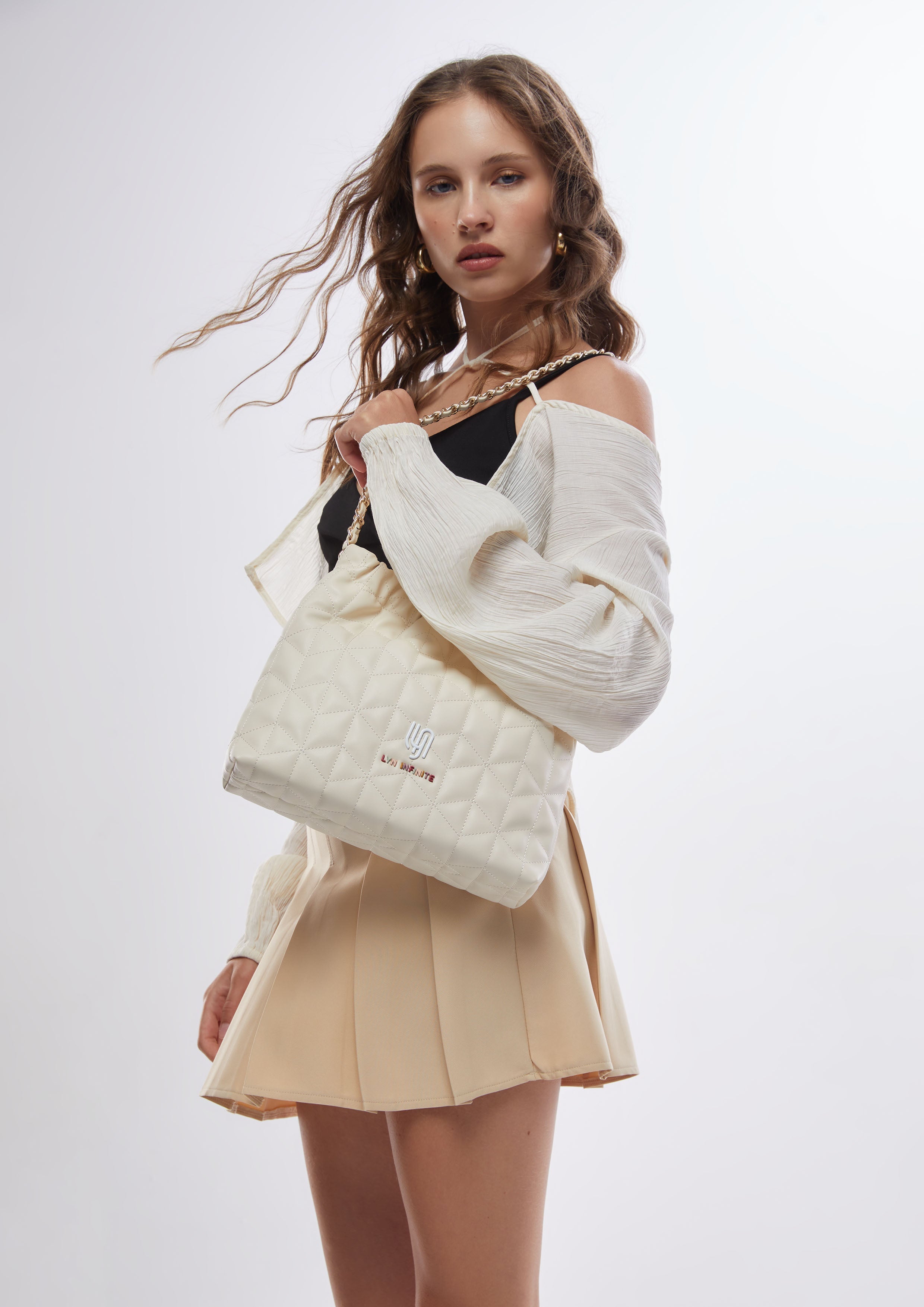 Monet Shoulder Infinite L Shoulder Bag Ivory - Lyn TH