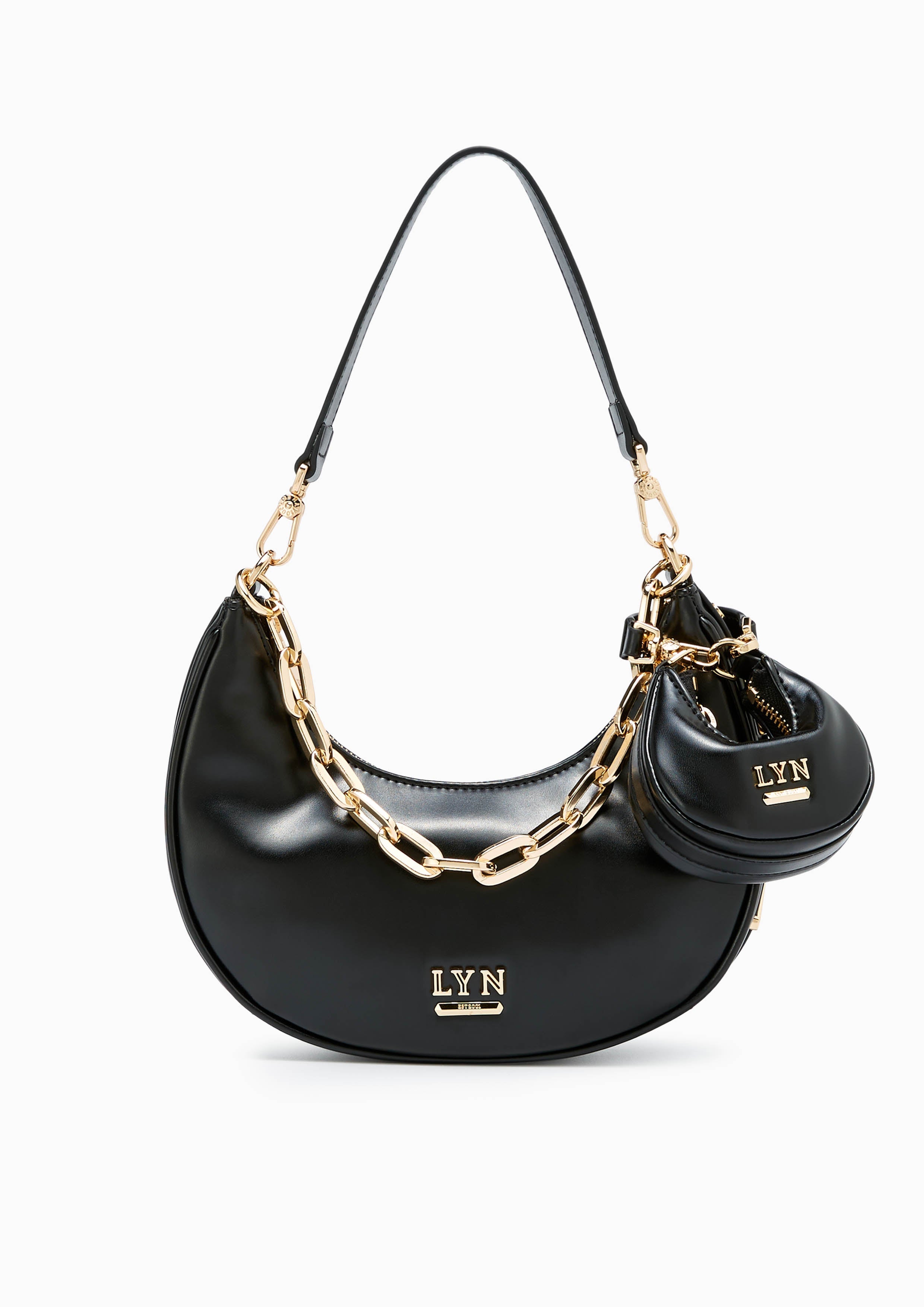 Diva Hobo Shoulder Bag Black - Lyn TH