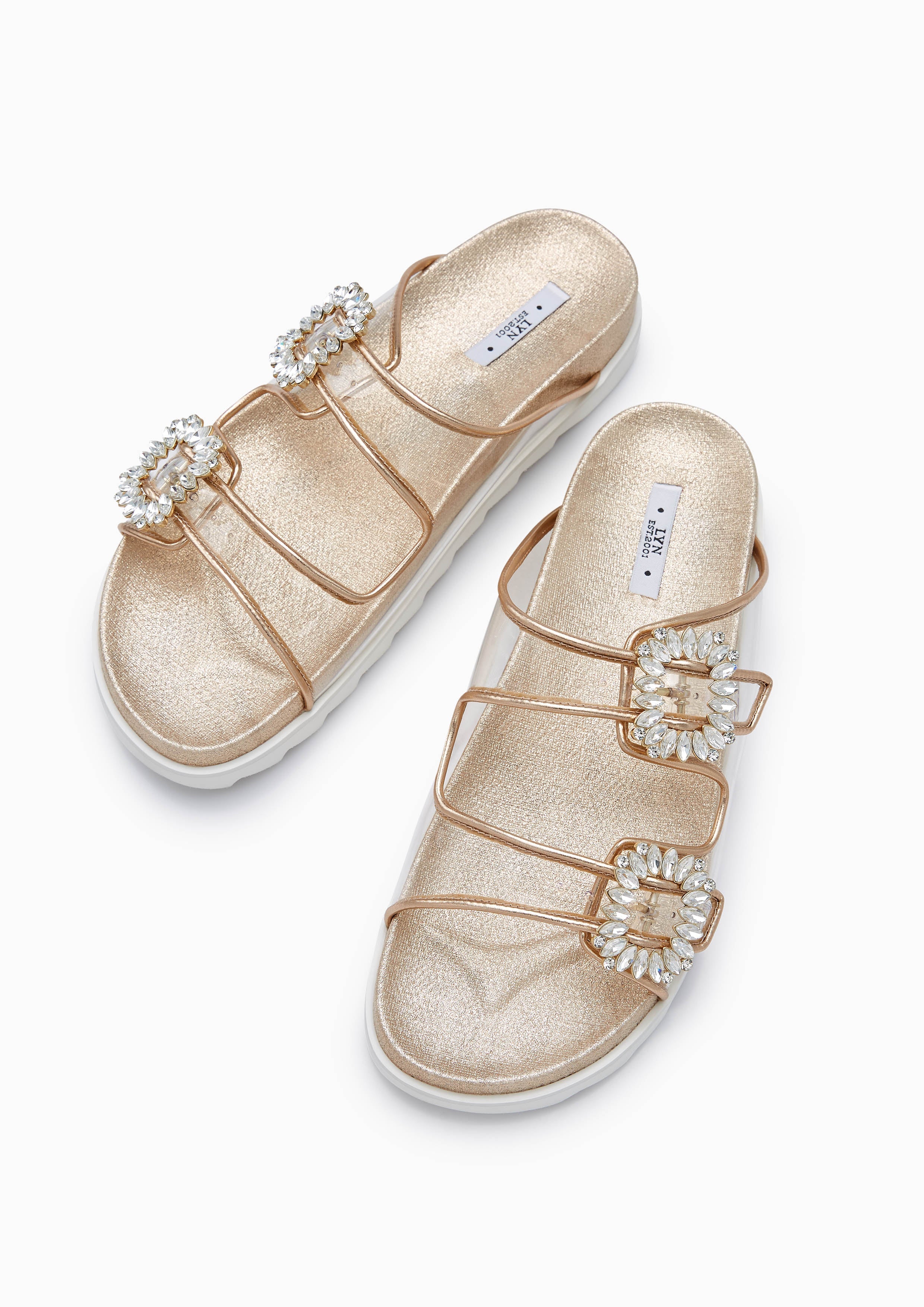 Veeni Flat Sandals Gold - Lyn TH