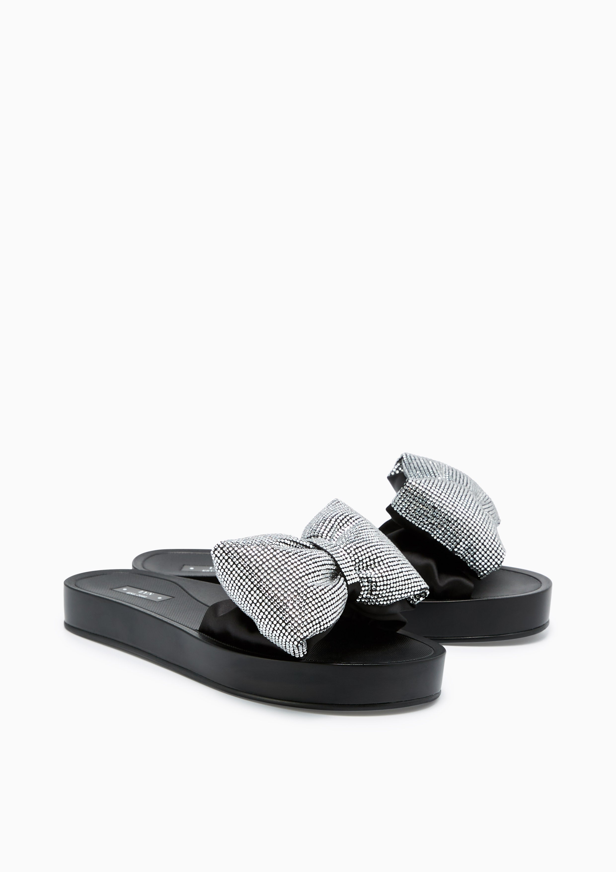 Clover Crystal Sandals Black - Lyn TH