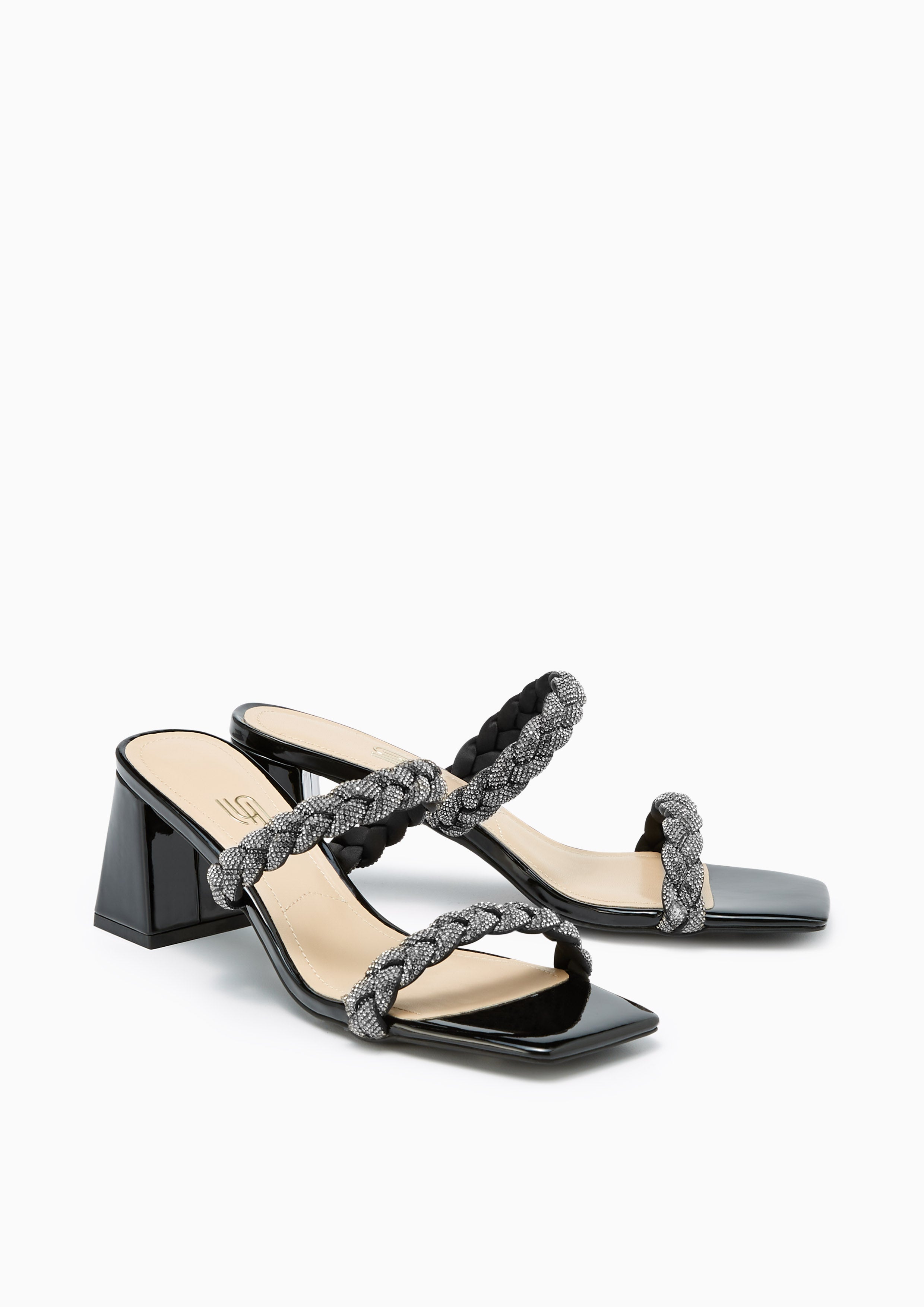 Promise Infinite Mid Heel Sandals Black - Lyn TH