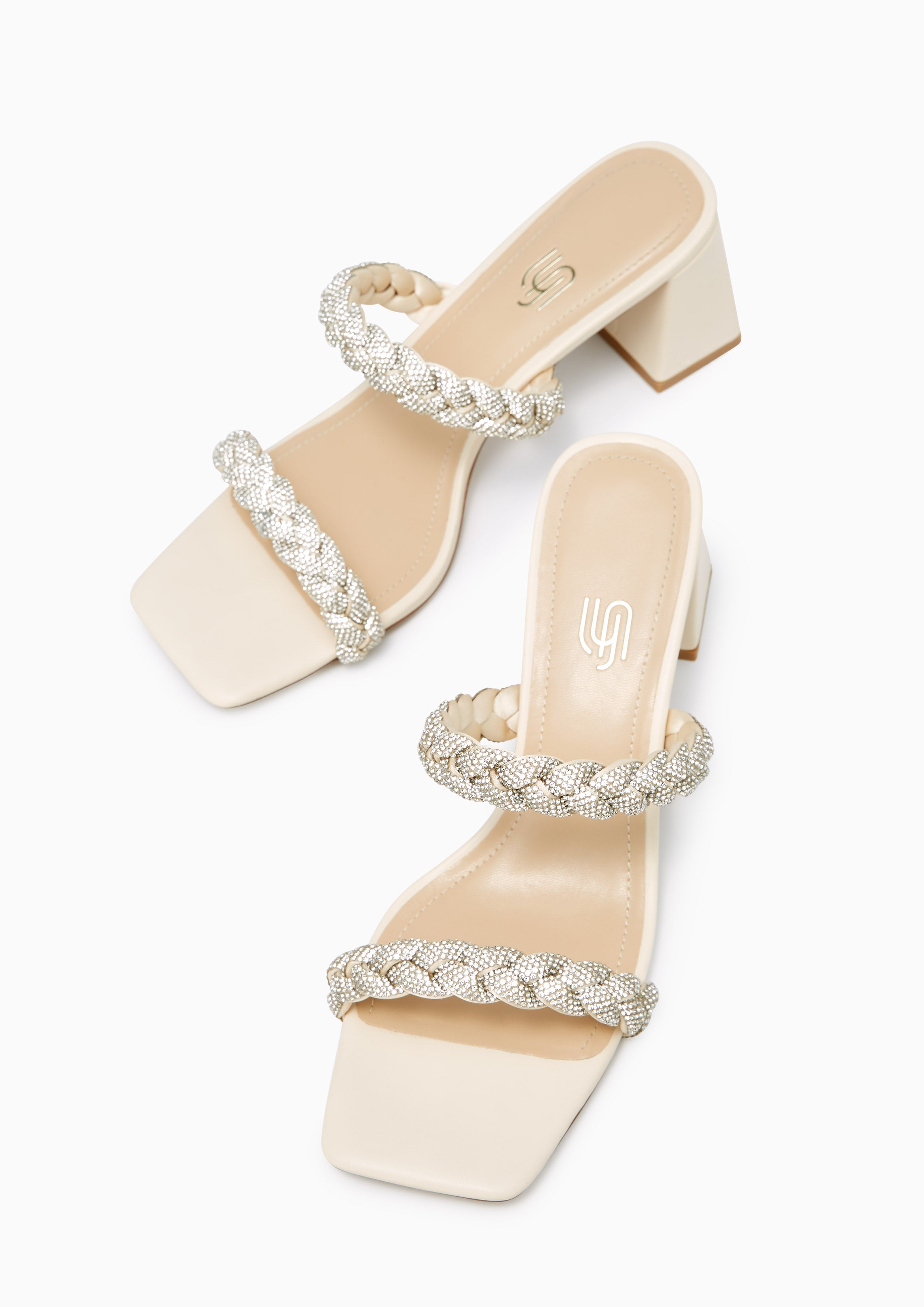 Promise Infinite Mid Heel Sandals Ivory - Lyn TH