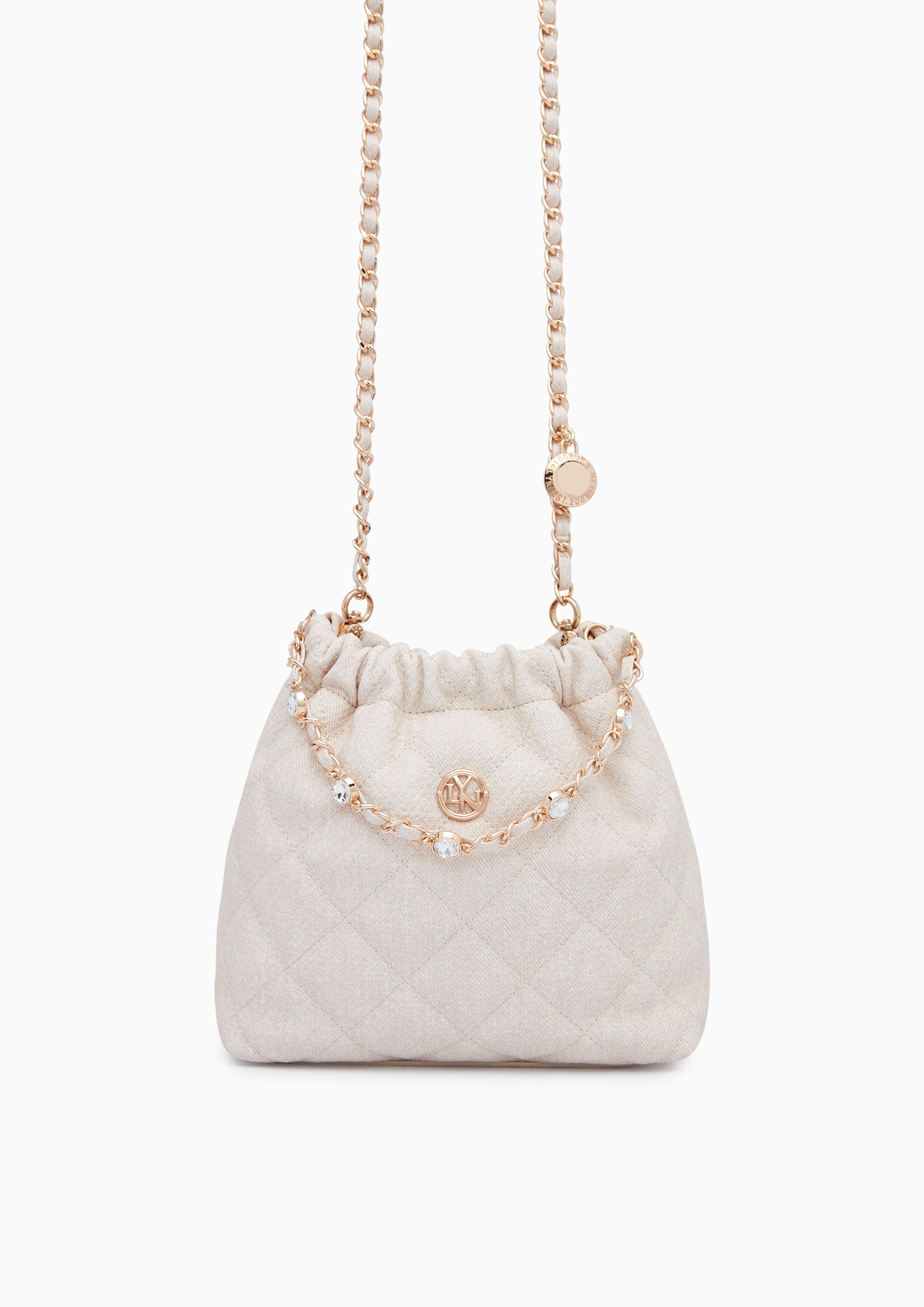 Fontia Mini Denim Shoulderbag Beige - Lyn TH