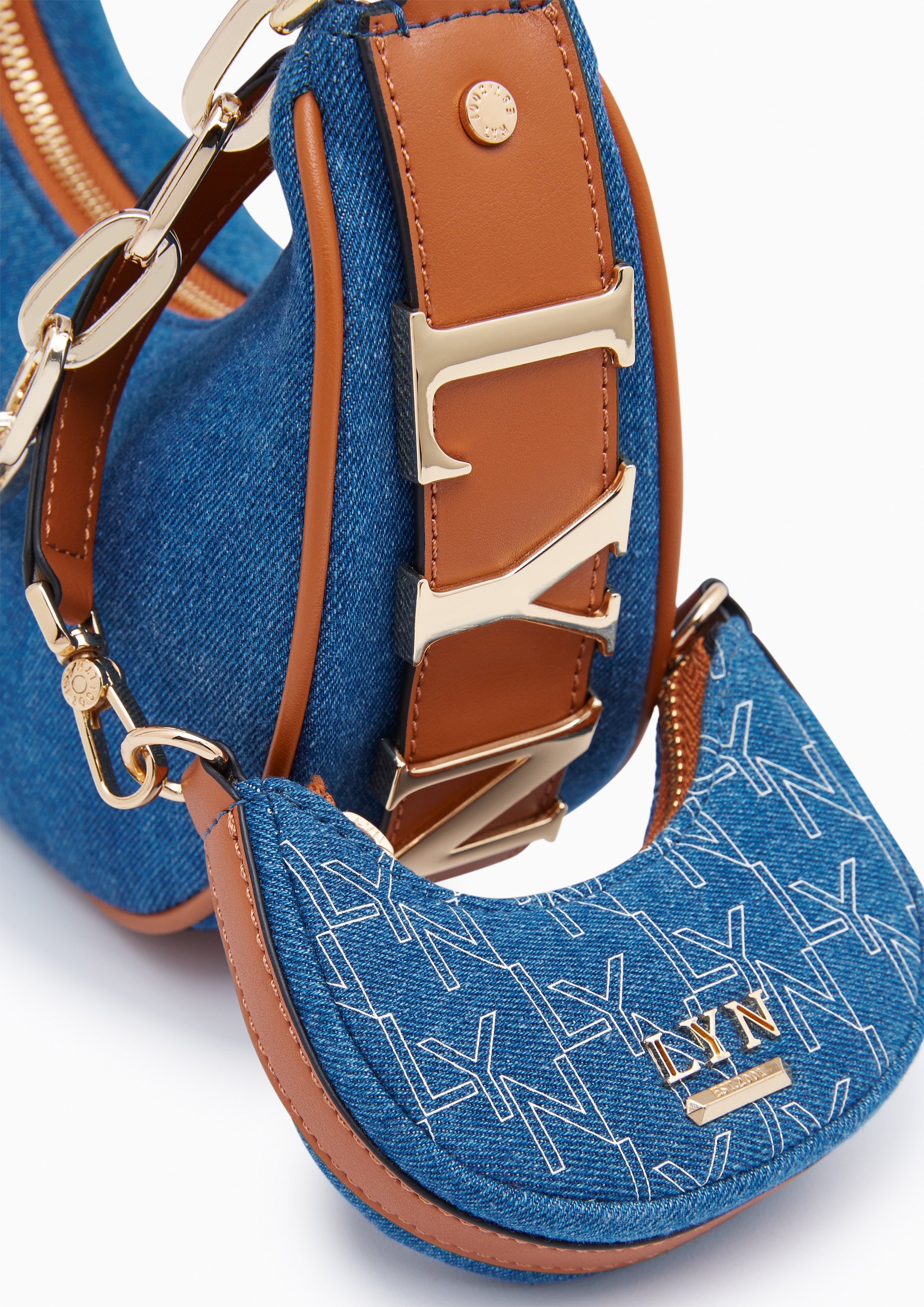 Diva Denim Shoulder Bag Blue - Lyn TH