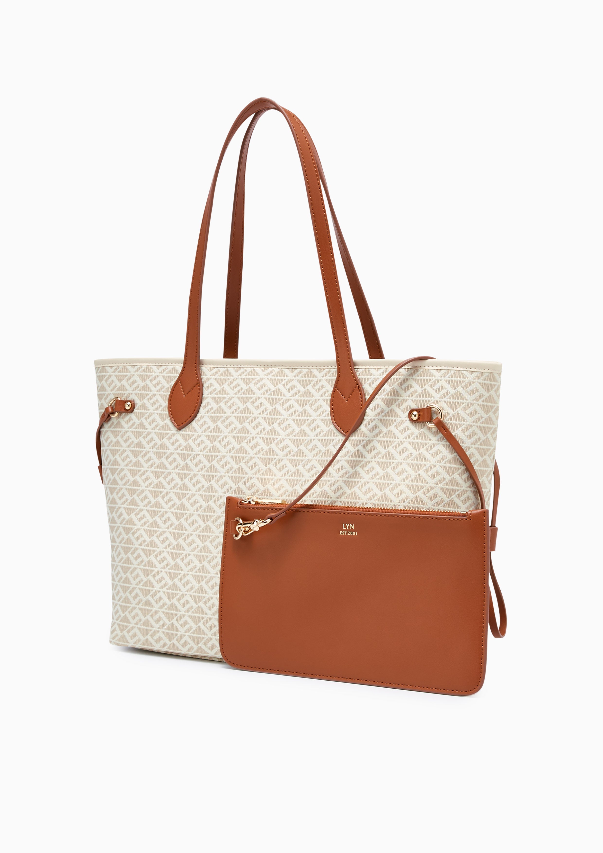 Monas L Tote Bag Beige - Lyn TH