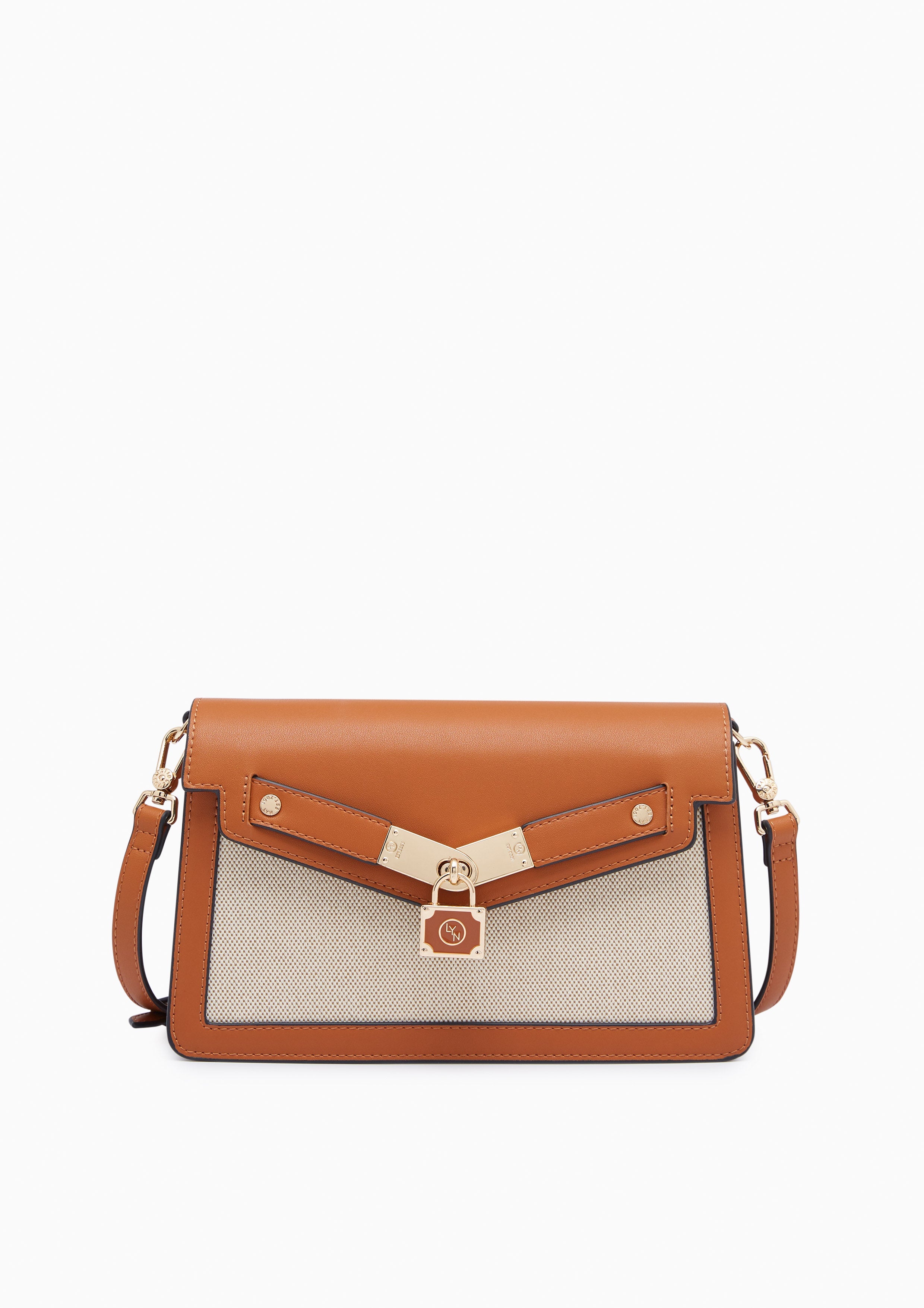 Allie Lockie Canvas Crossbody Bag Brown - Lyn TH