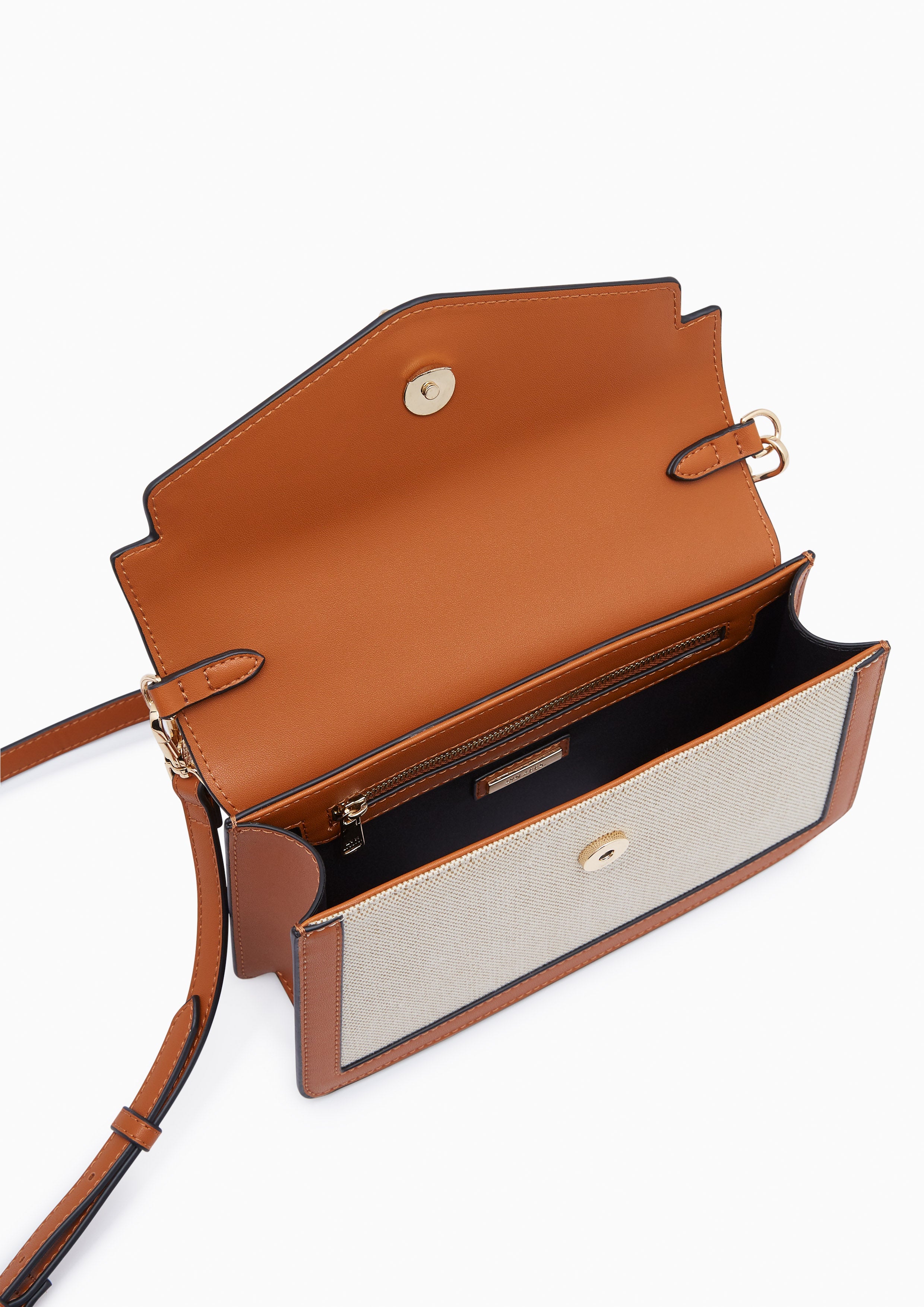 Allie Lockie Canvas Crossbody Bag Brown - Lyn TH