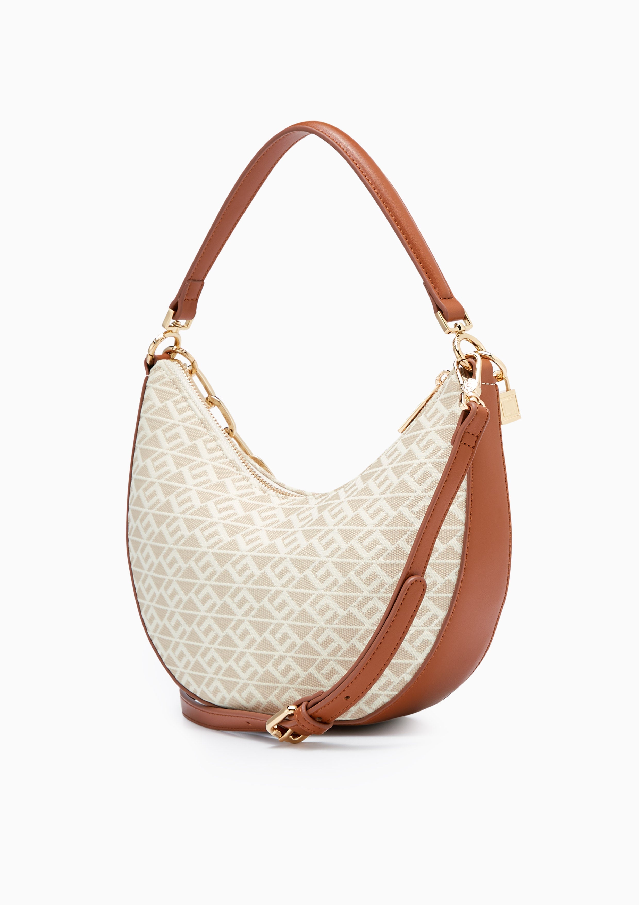 Monas Canvas M Shoulder Bag Beige - Lyn TH