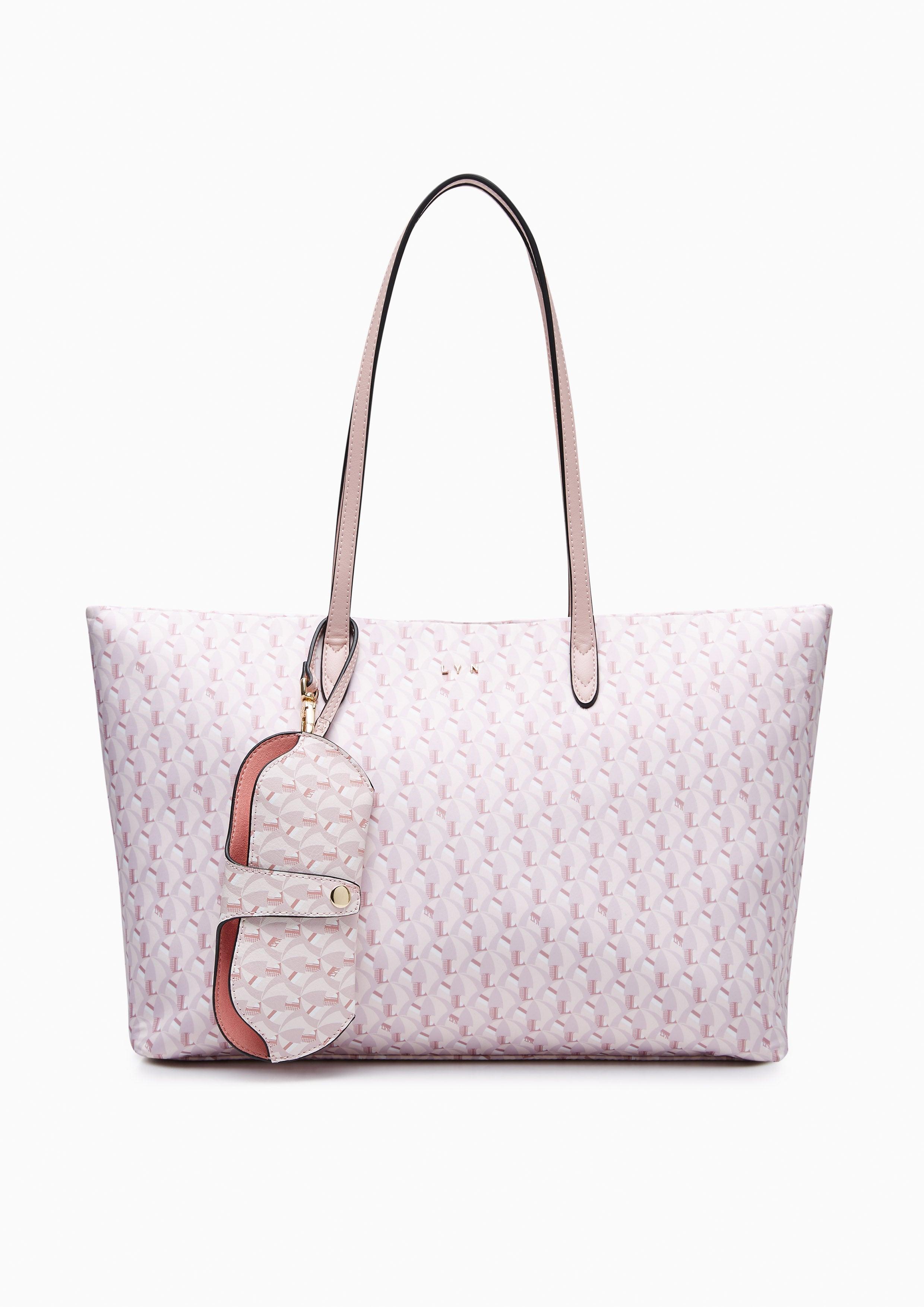 Solana L Tote Bag Printed Pink - Lyn TH