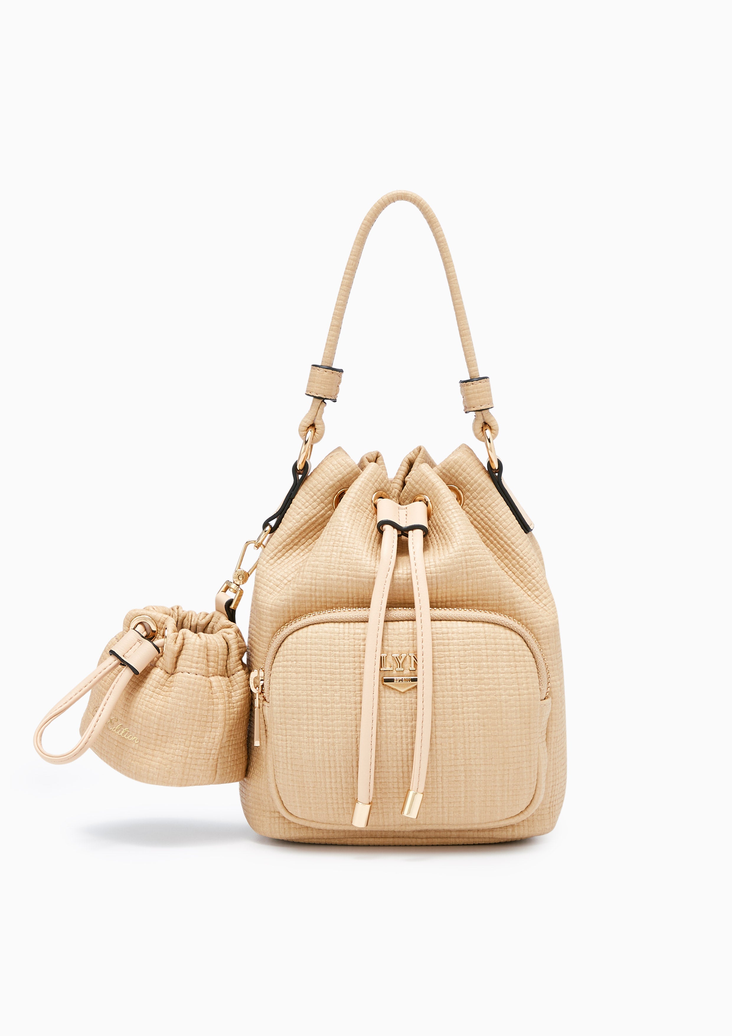 Roslyn Natural Bucket Bag Beige - Lyn TH