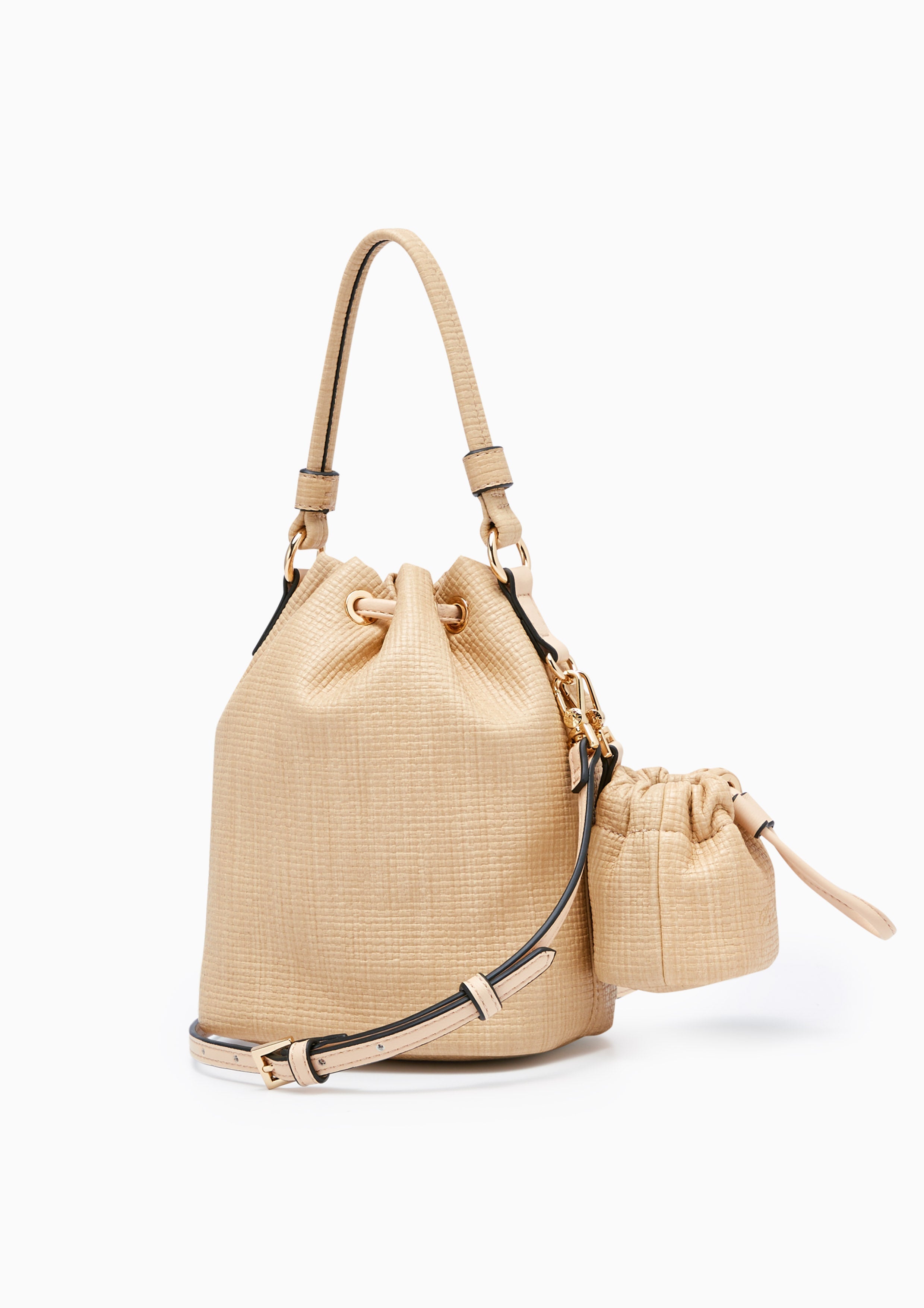 Roslyn Natural Bucket Bag Beige - Lyn TH