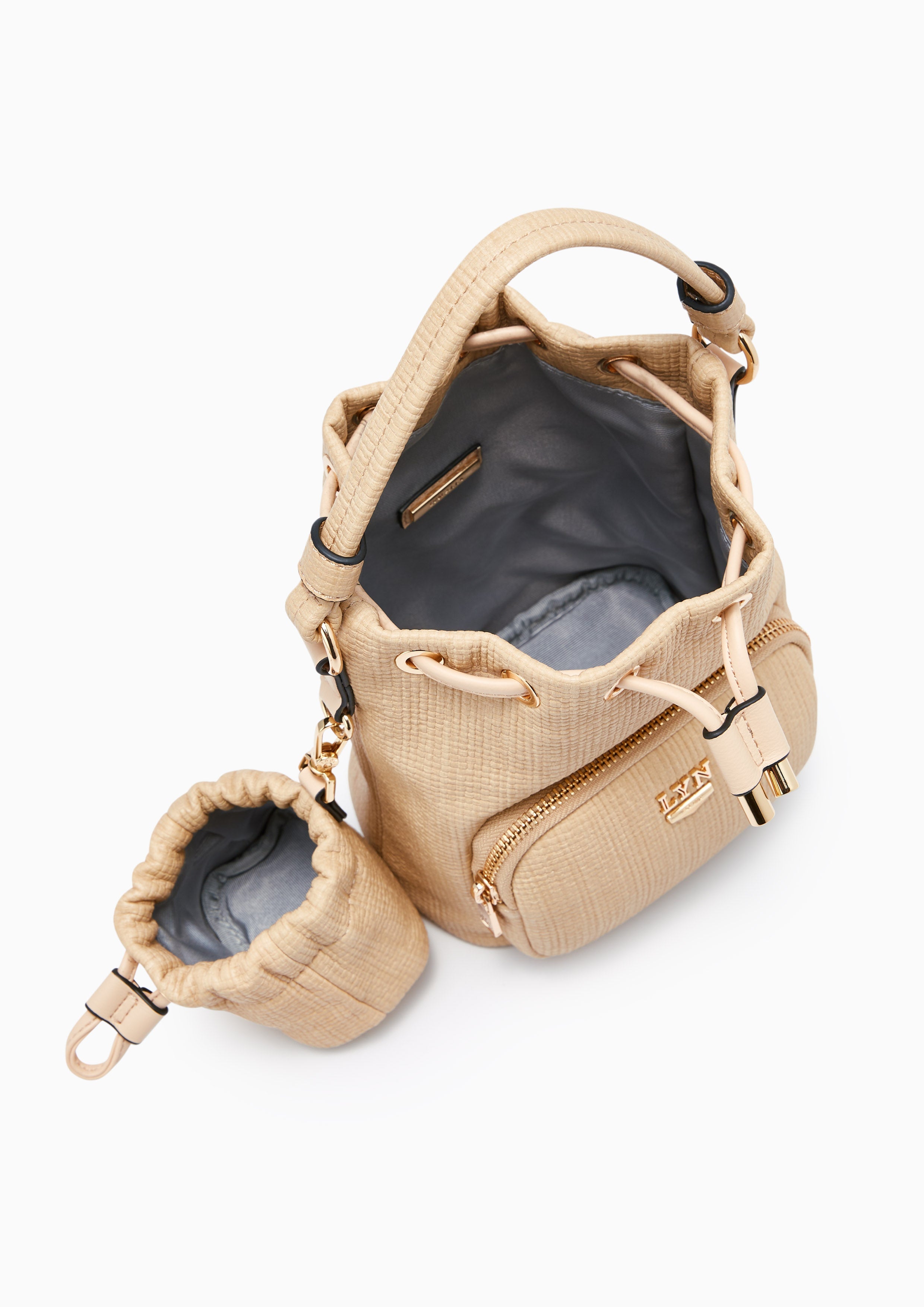 Roslyn Natural Bucket Bag Beige - Lyn TH