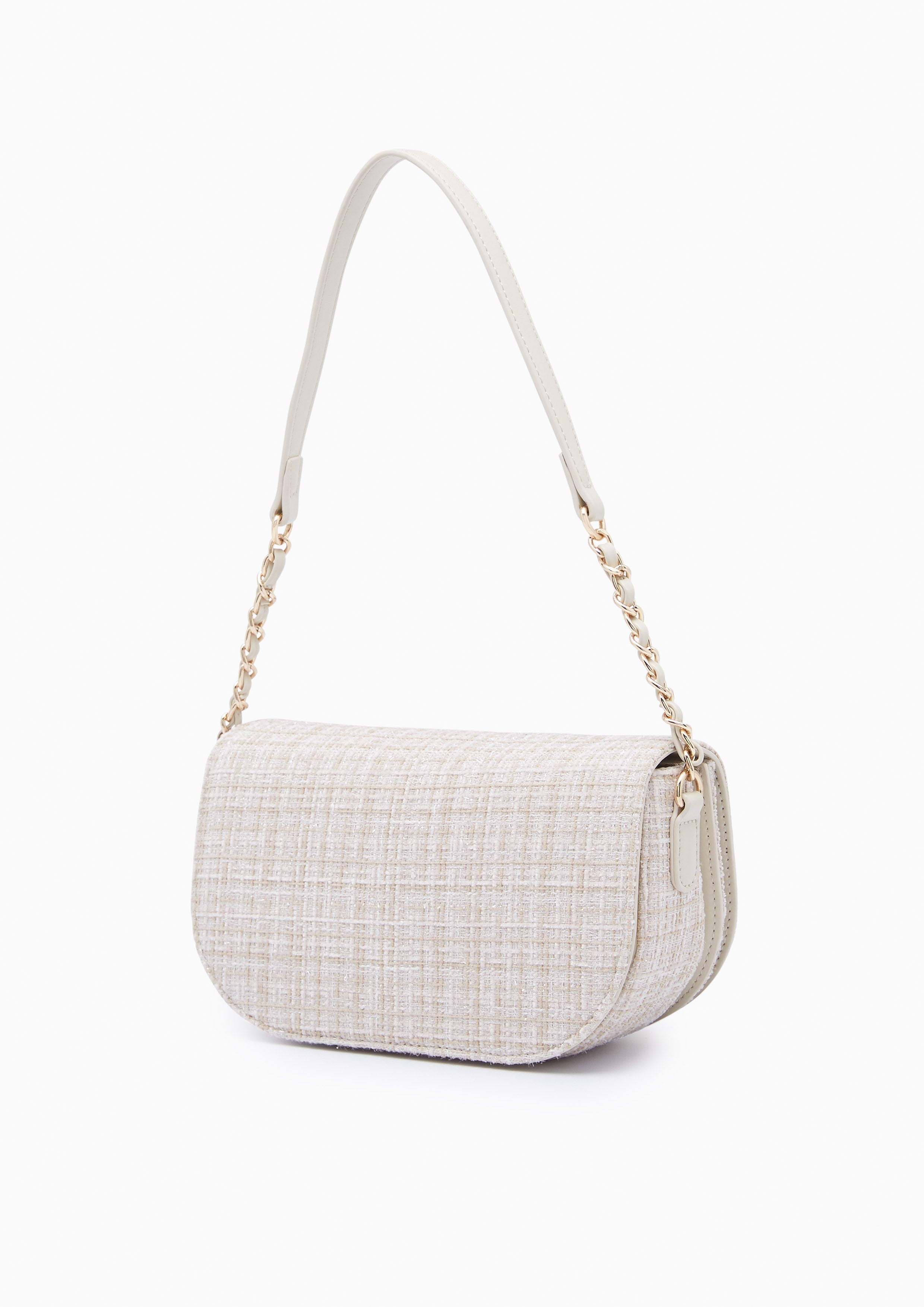 Mistti Tweed Shoulder Bag Beige - Lyn TH