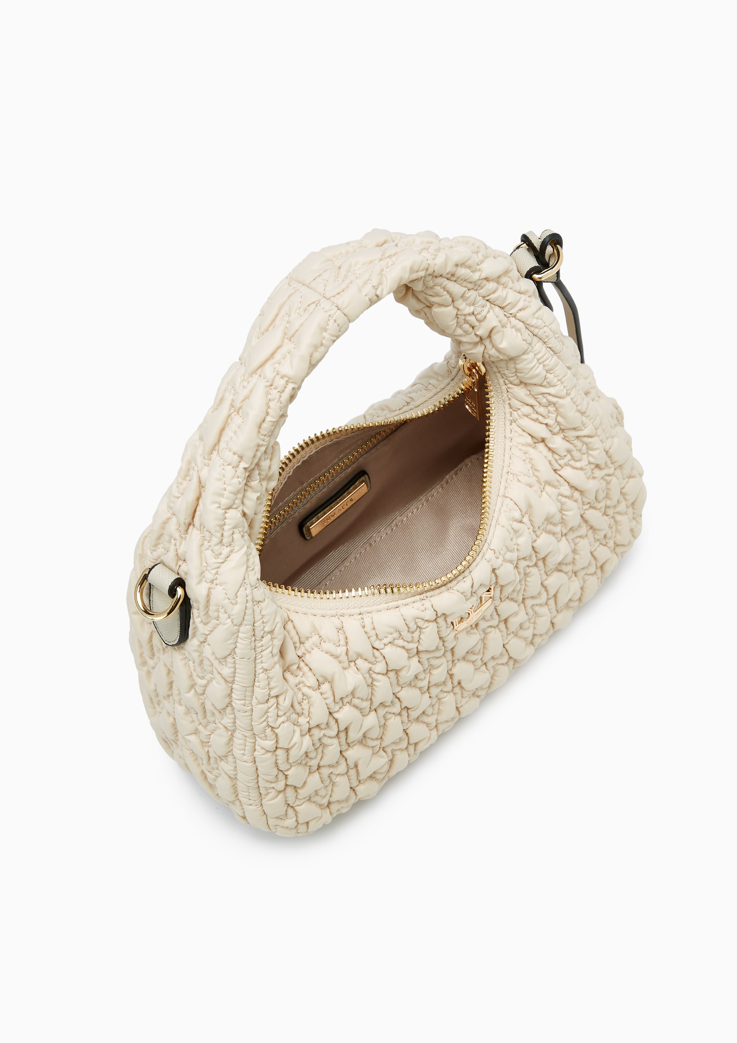 Roslyn Quilted Handle Bag Beige