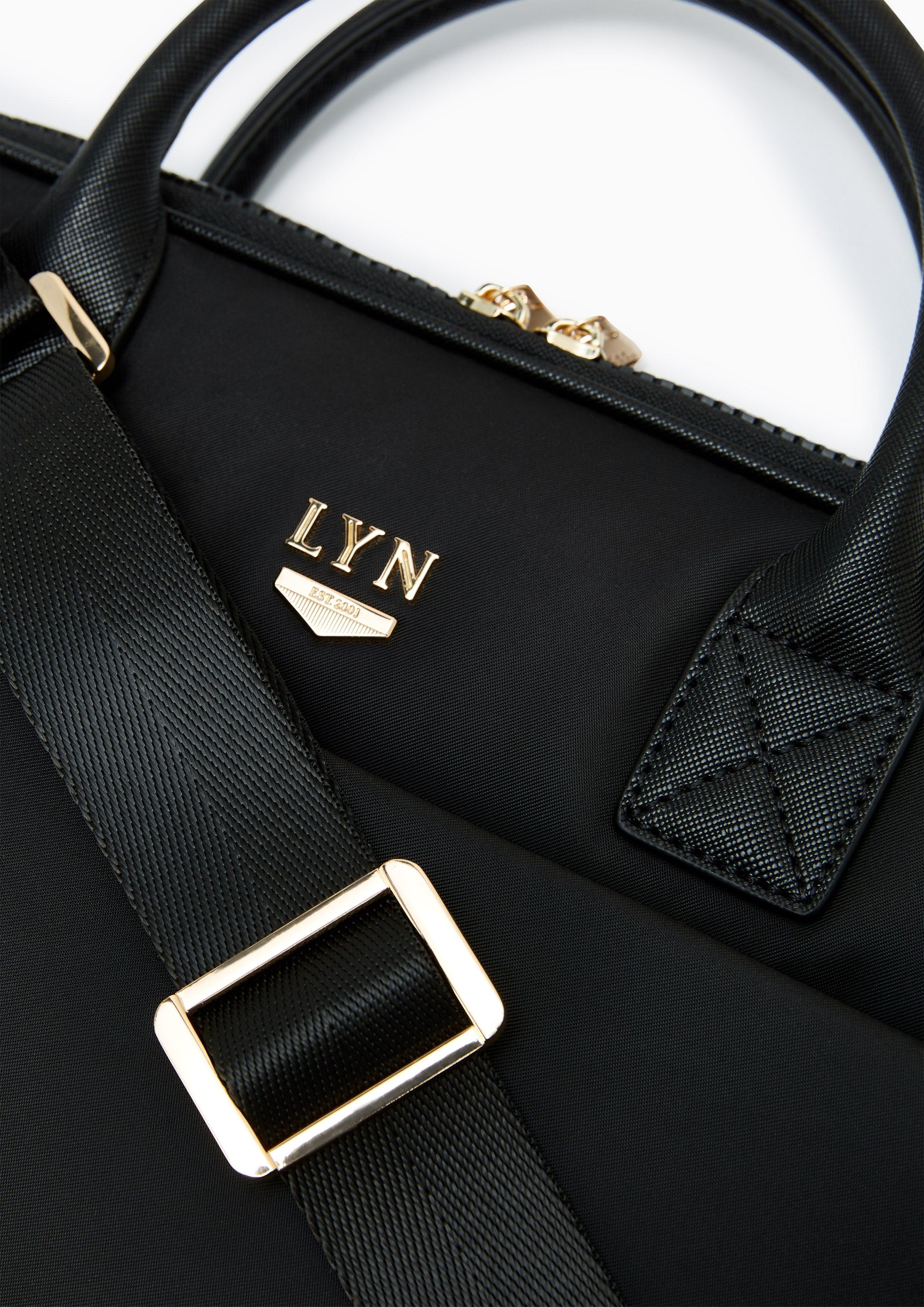 Roslyn Nylon Laptop Briefcase Black - Lyn TH