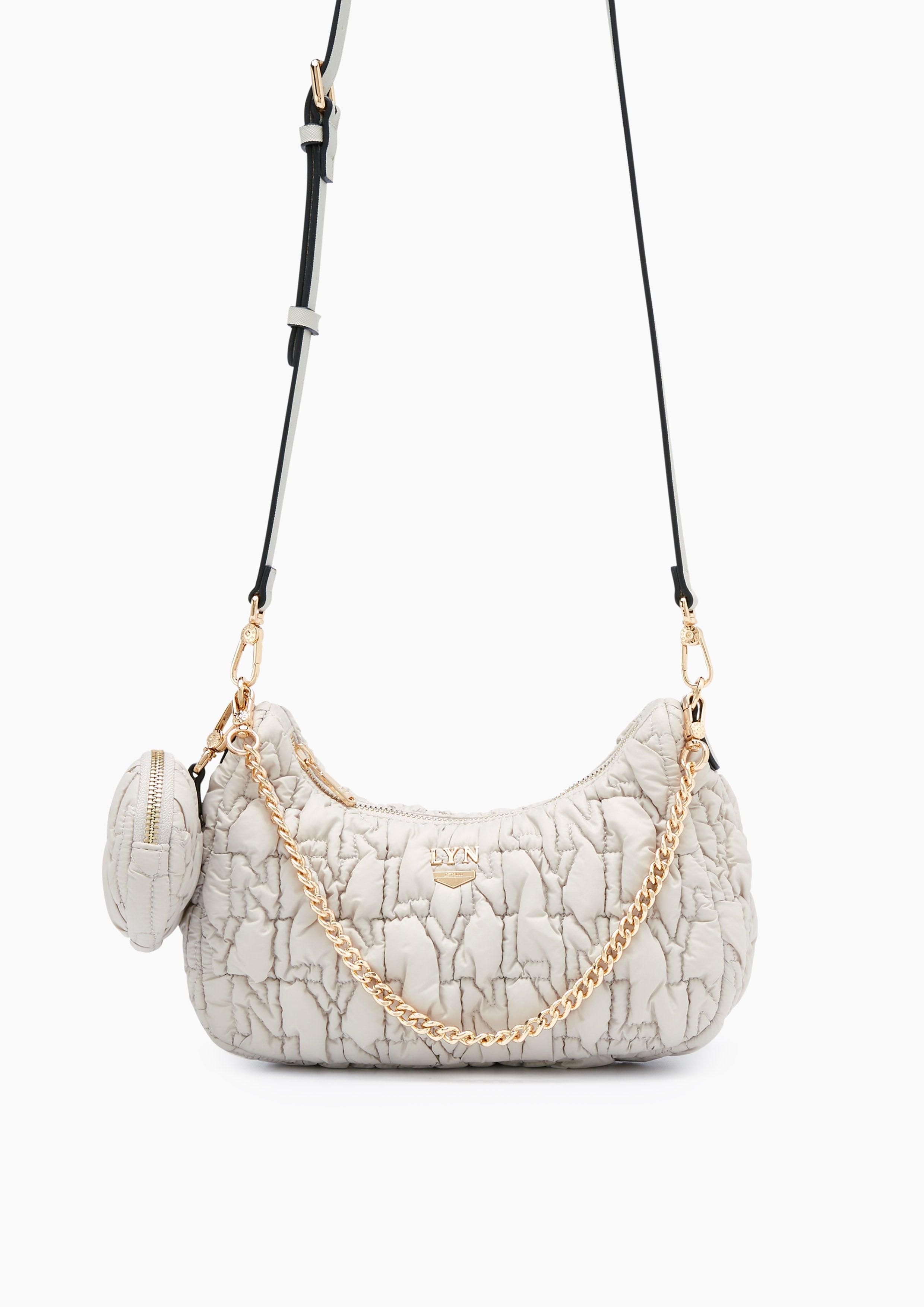 Roslyn Quilted Crossbody Bag Light Grey - Lyn TH