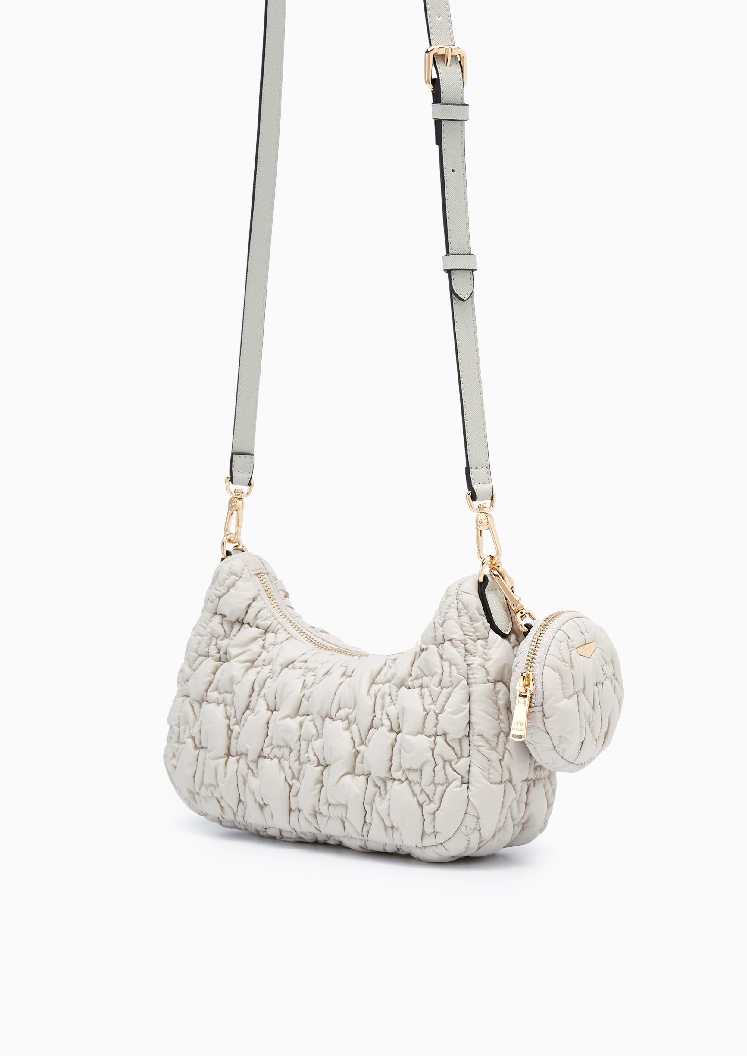 Roslyn Quilted Crossbody Bag Light Grey - Lyn TH