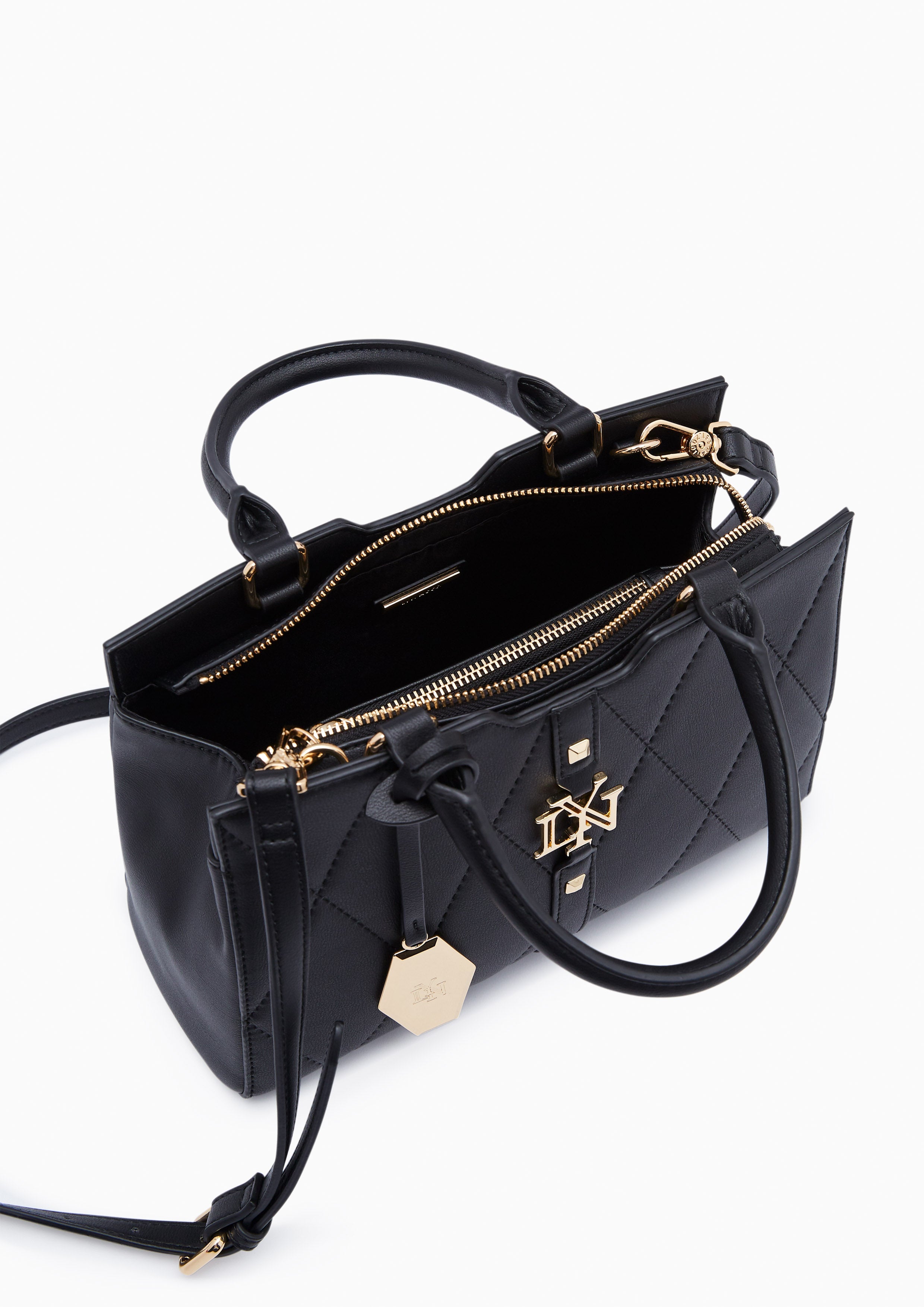 Galactiga Quilt M Crossbody Bag Black - Lyn TH