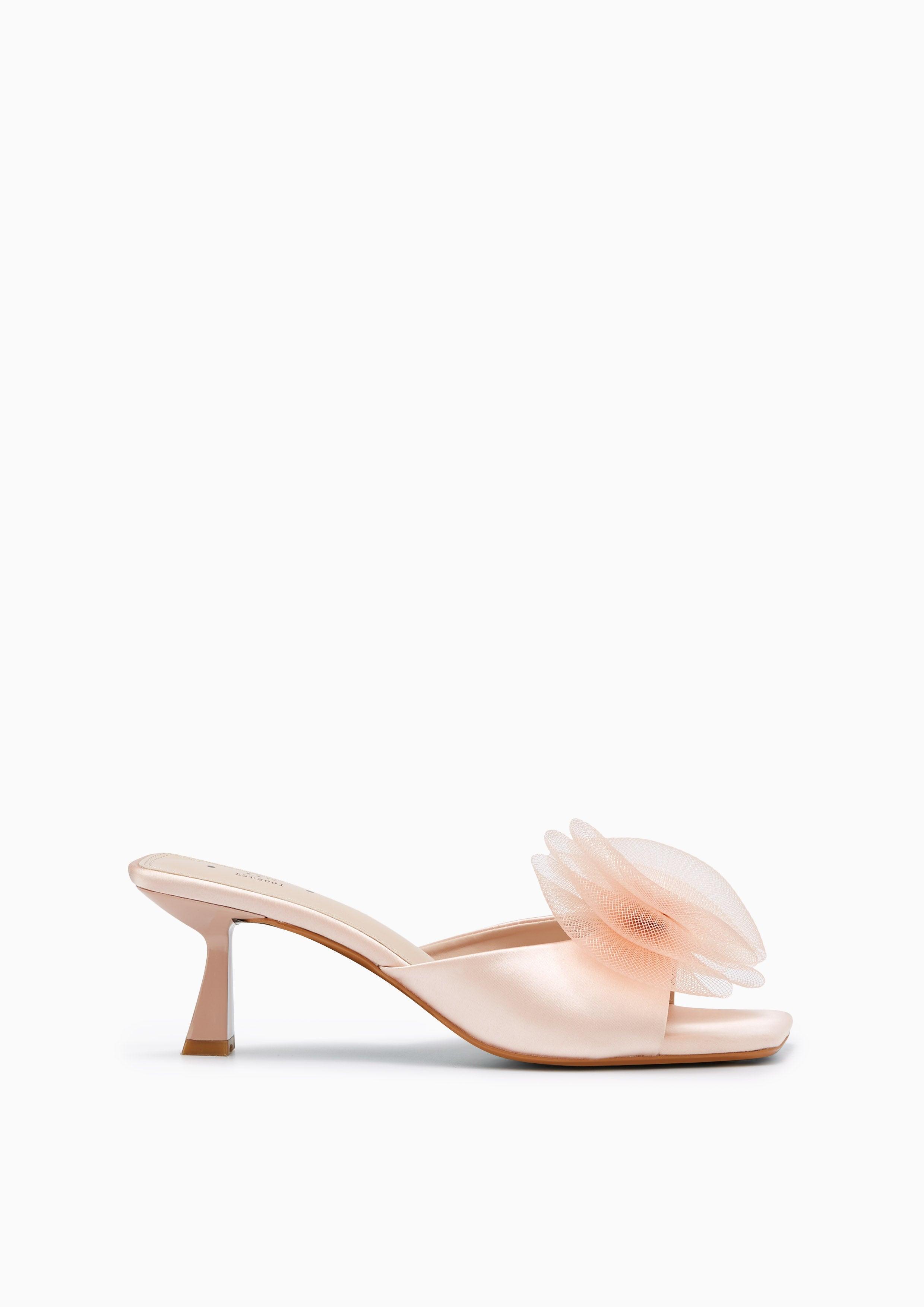 Babbie Mid Heel Sandals Nude - Lyn TH