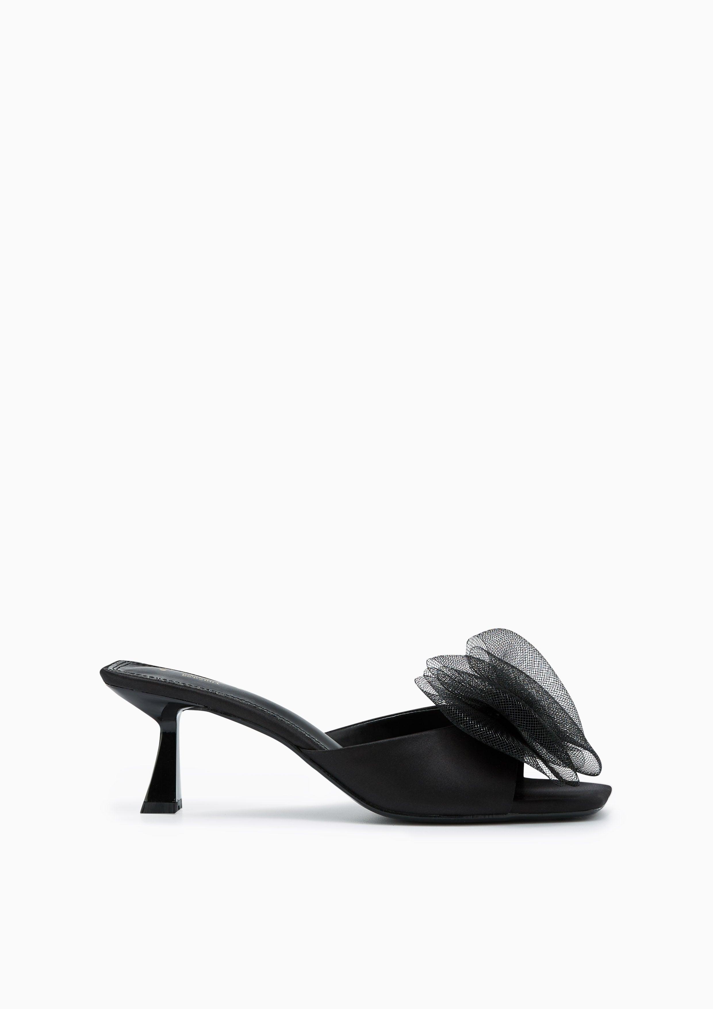 Babbie Mid Heel Sandals Black - Lyn TH