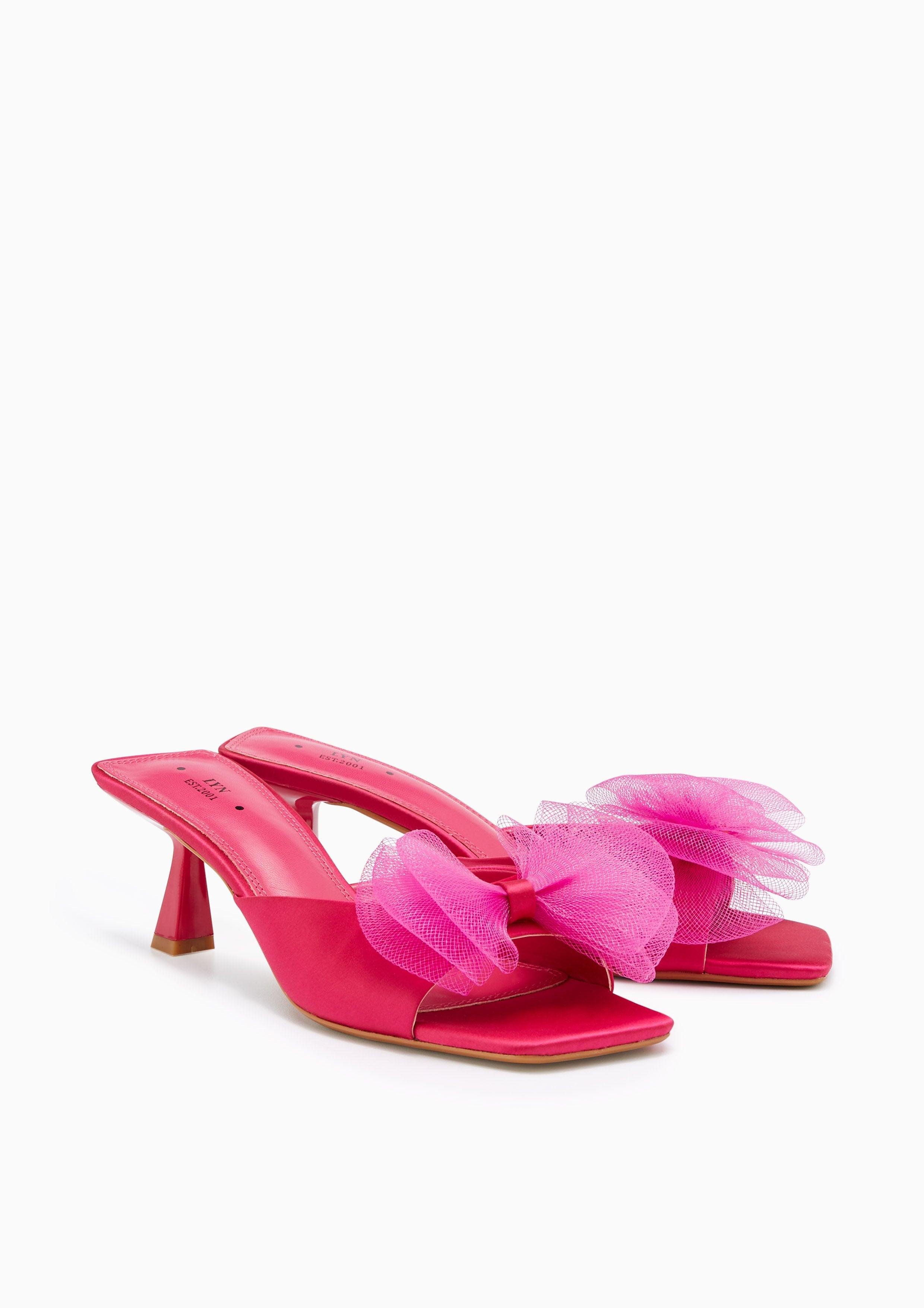 Babbie Mid Heel Sandals Pink - Lyn TH