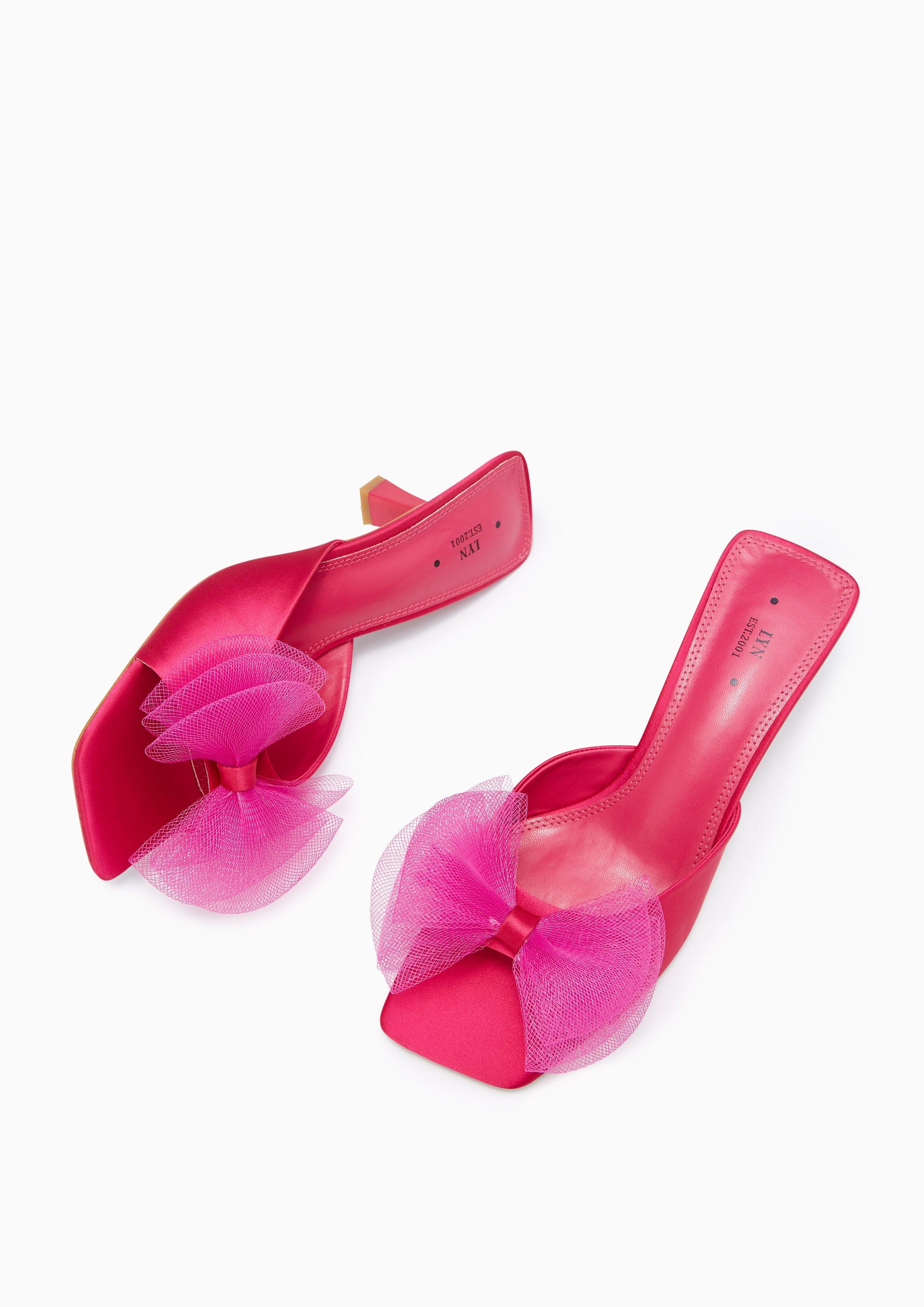 Babbie Mid Heel Sandals Pink - Lyn TH