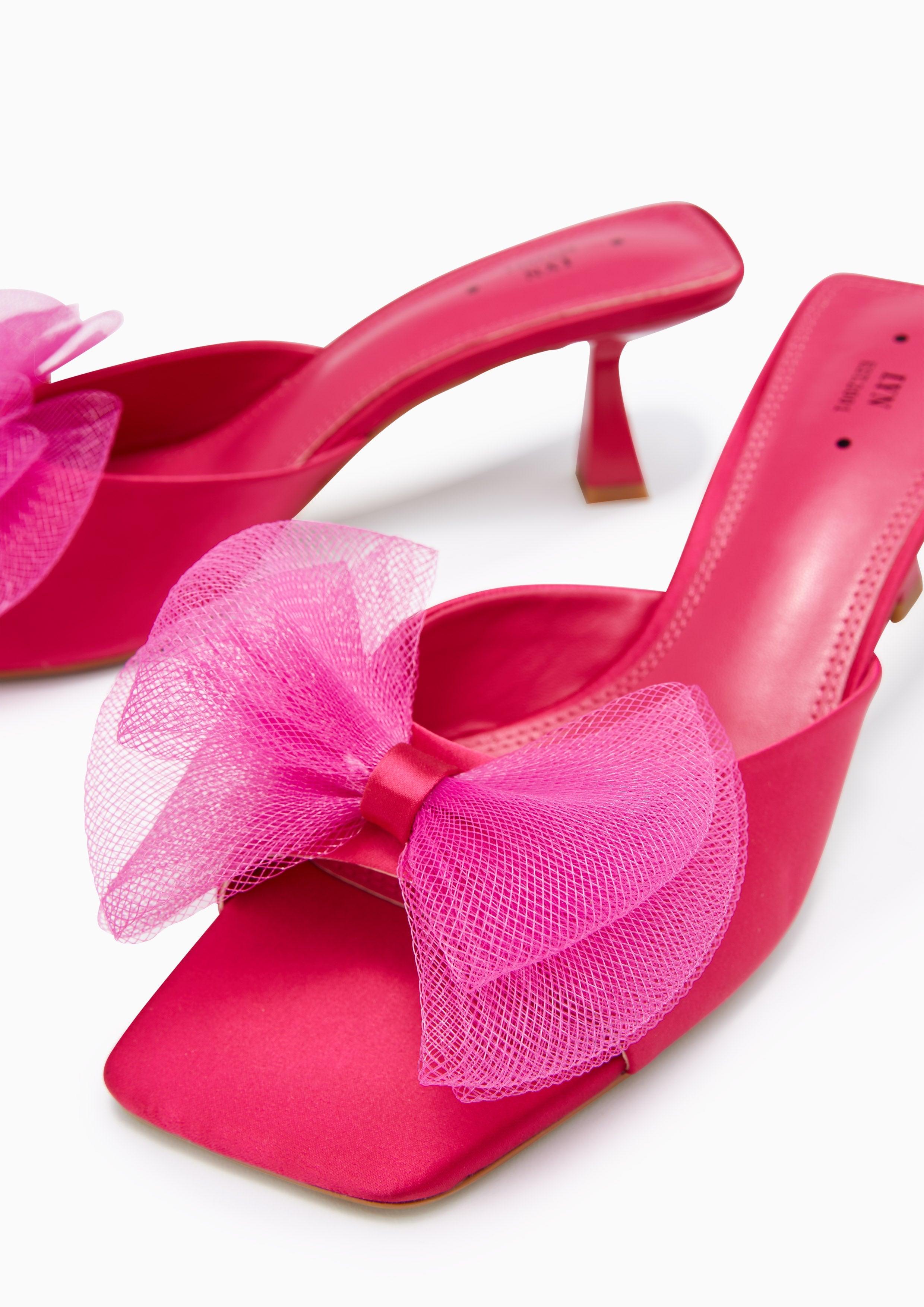 Babbie Mid Heel Sandals Pink - Lyn TH