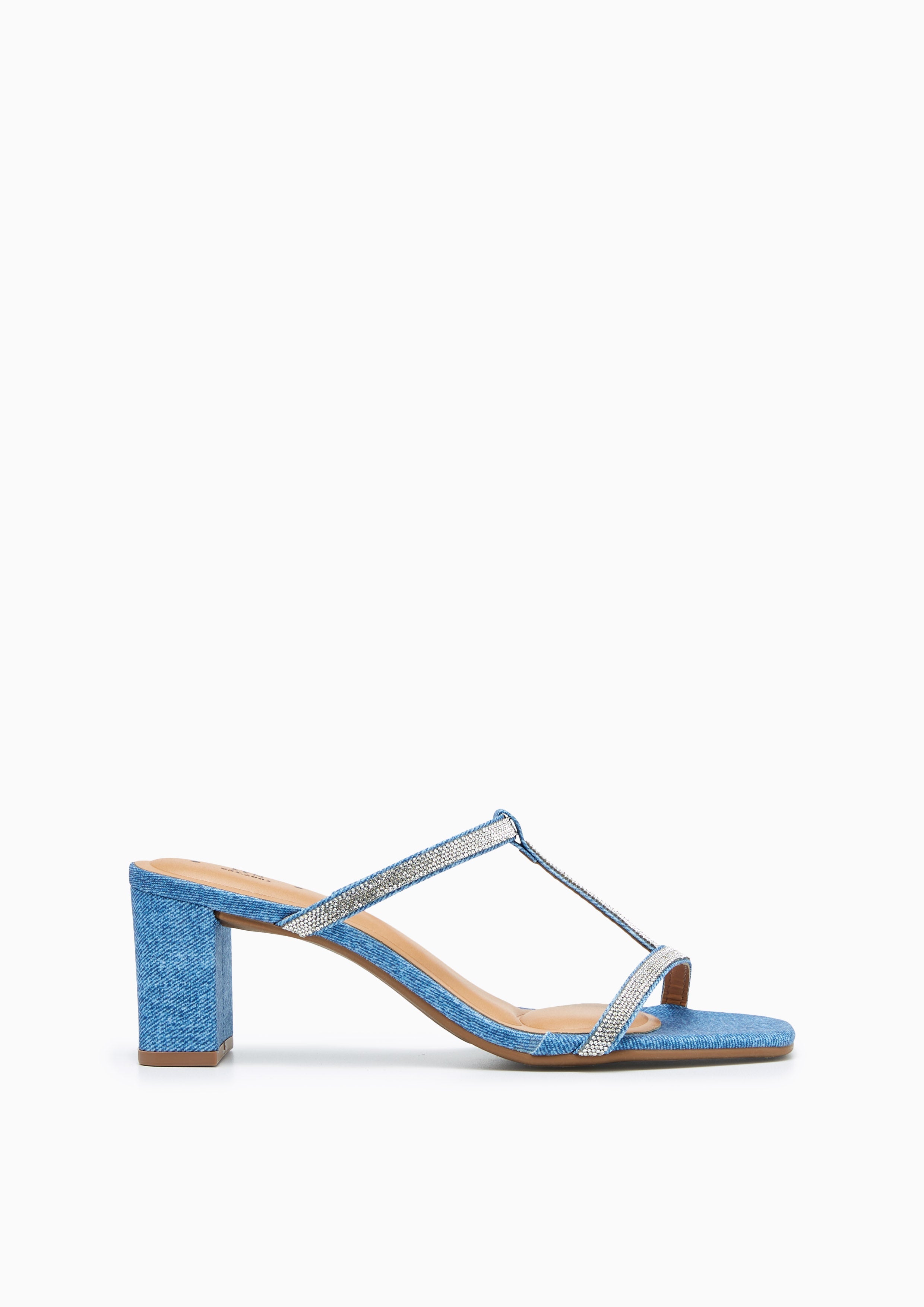 Boss Mid Heel Sandals Blue - Lyn TH