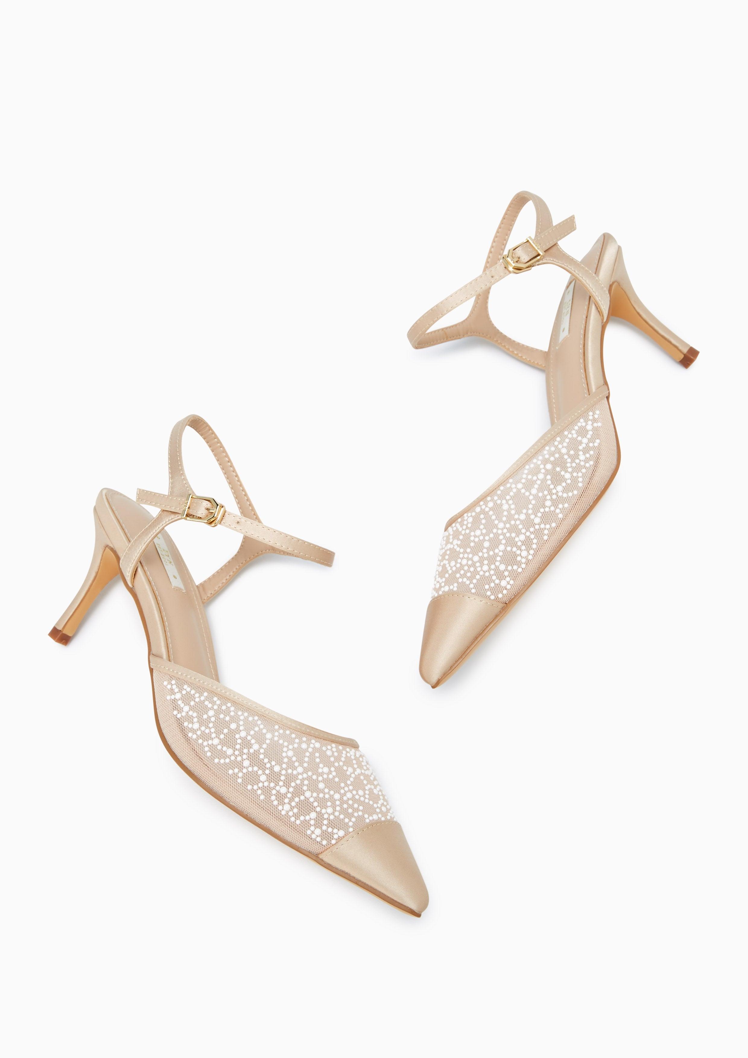 Bridemaids High Heel Slingbacks Beige - Lyn TH