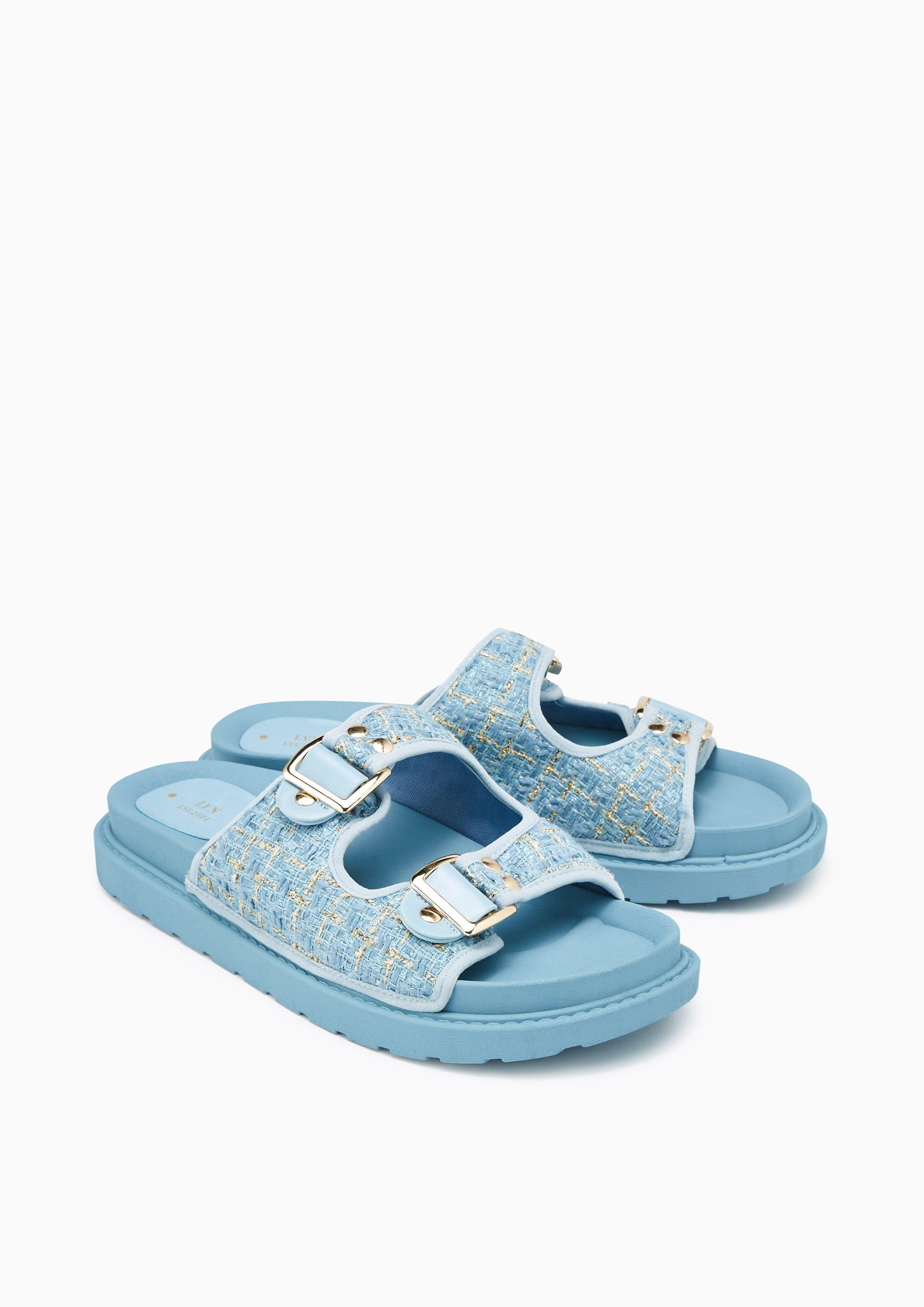 Berries Flat Sandals Blue - Lyn TH