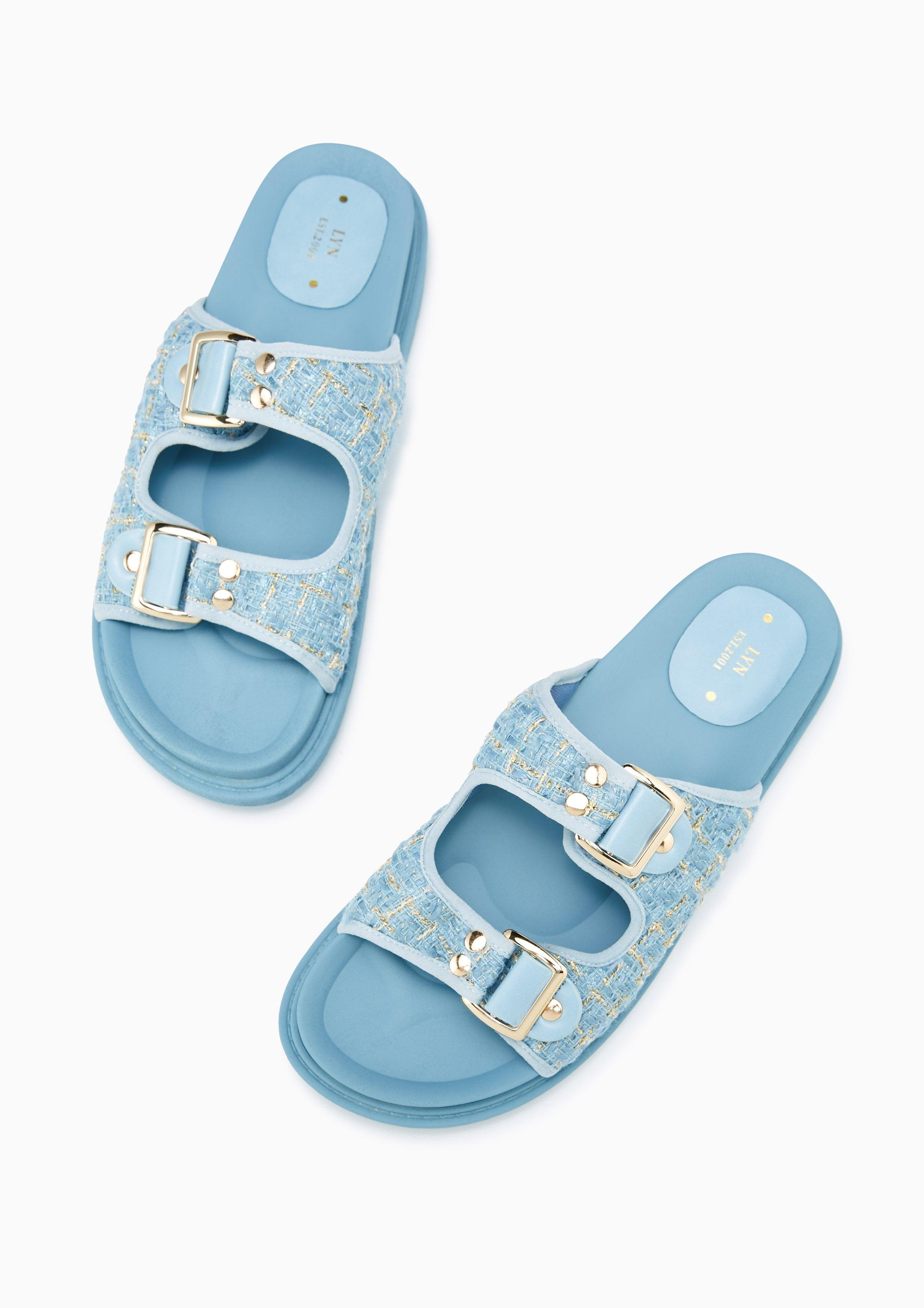 Berries Flat Sandals Blue - Lyn TH