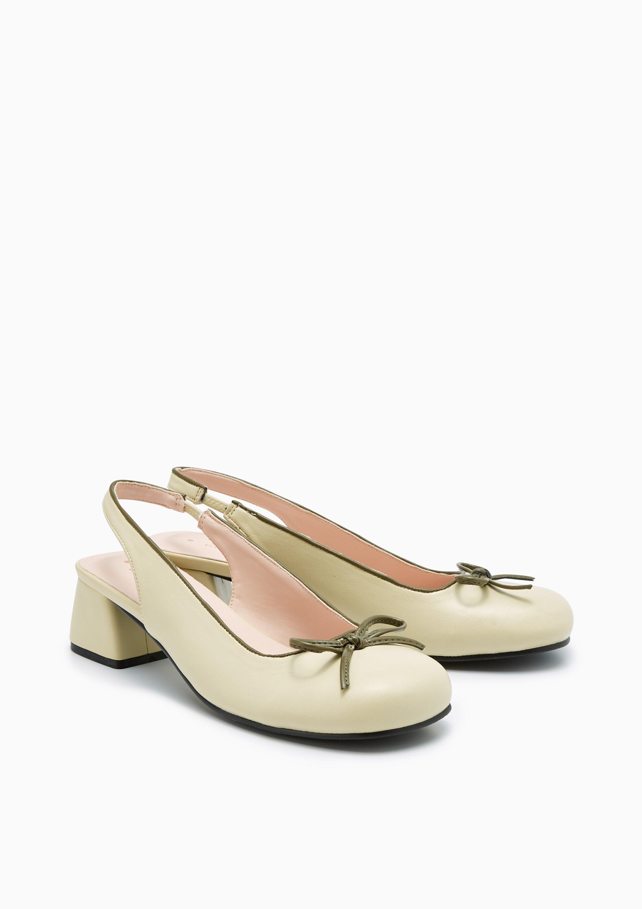 Bowtiful Low Heel Slingbacks Green - Lyn TH