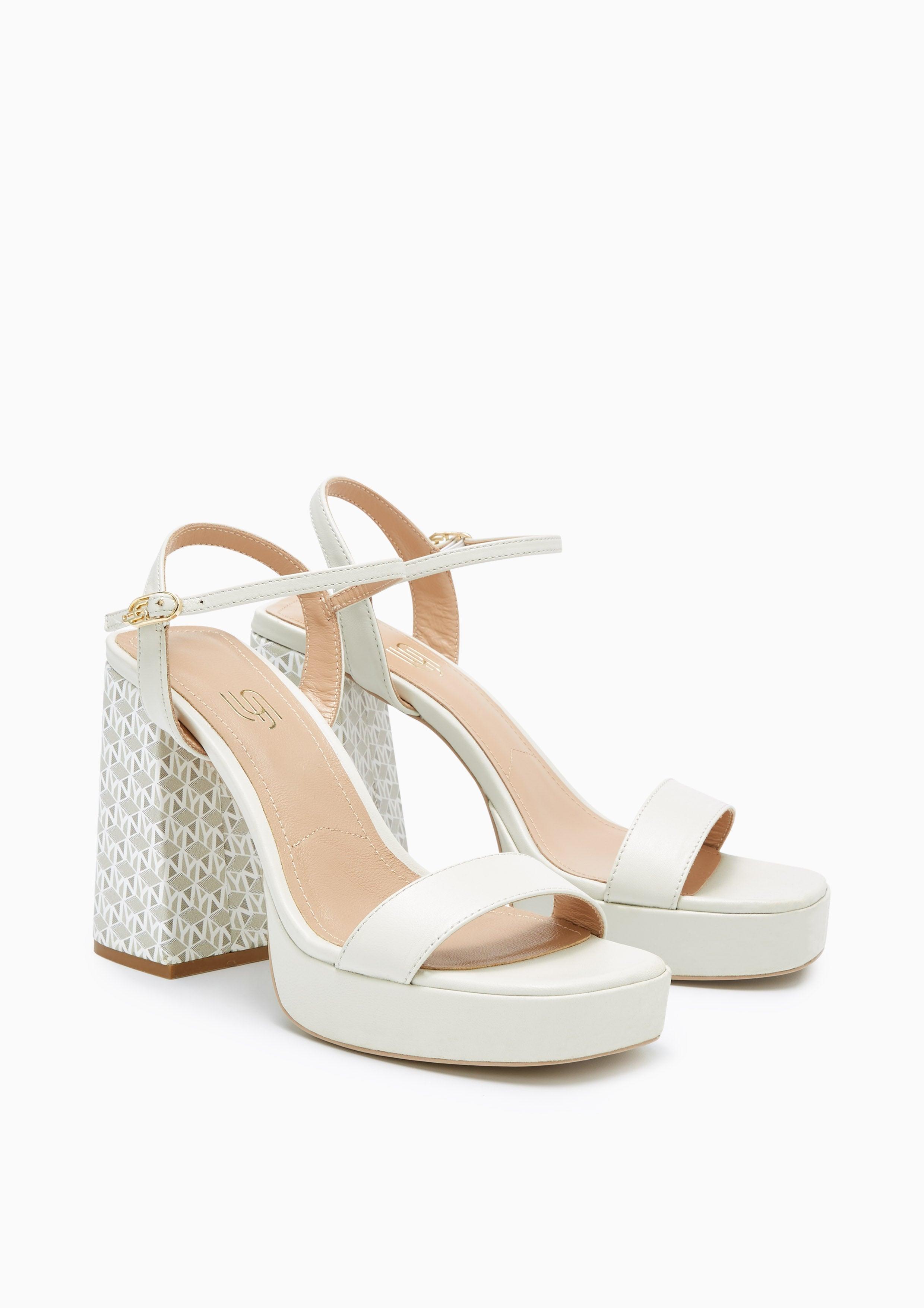 Leaf Infinite High Heel Platform Slingbacks Light Grey - Lyn TH