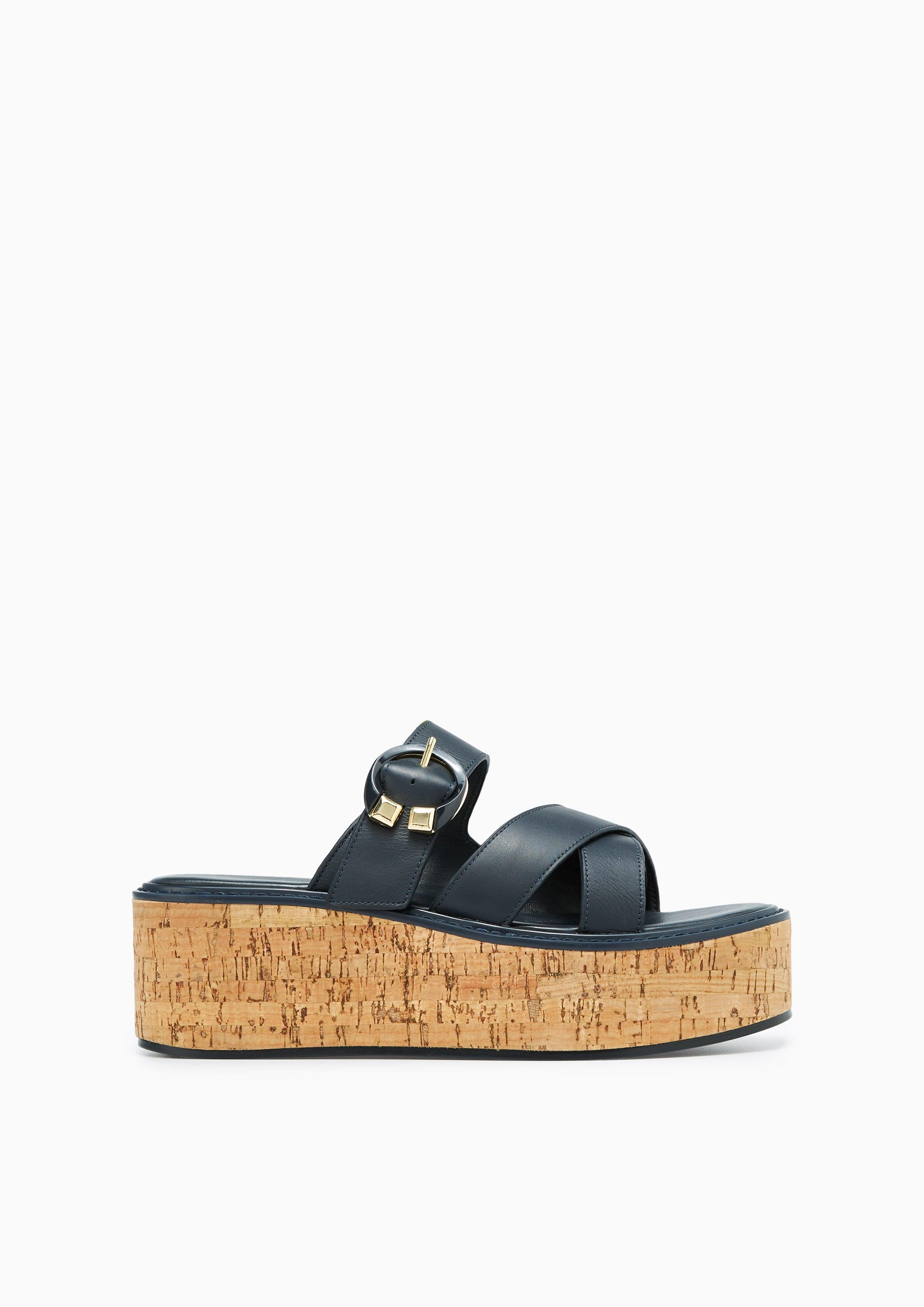 Foster Infinite Wedge Sandals Dark Blue - Lyn TH