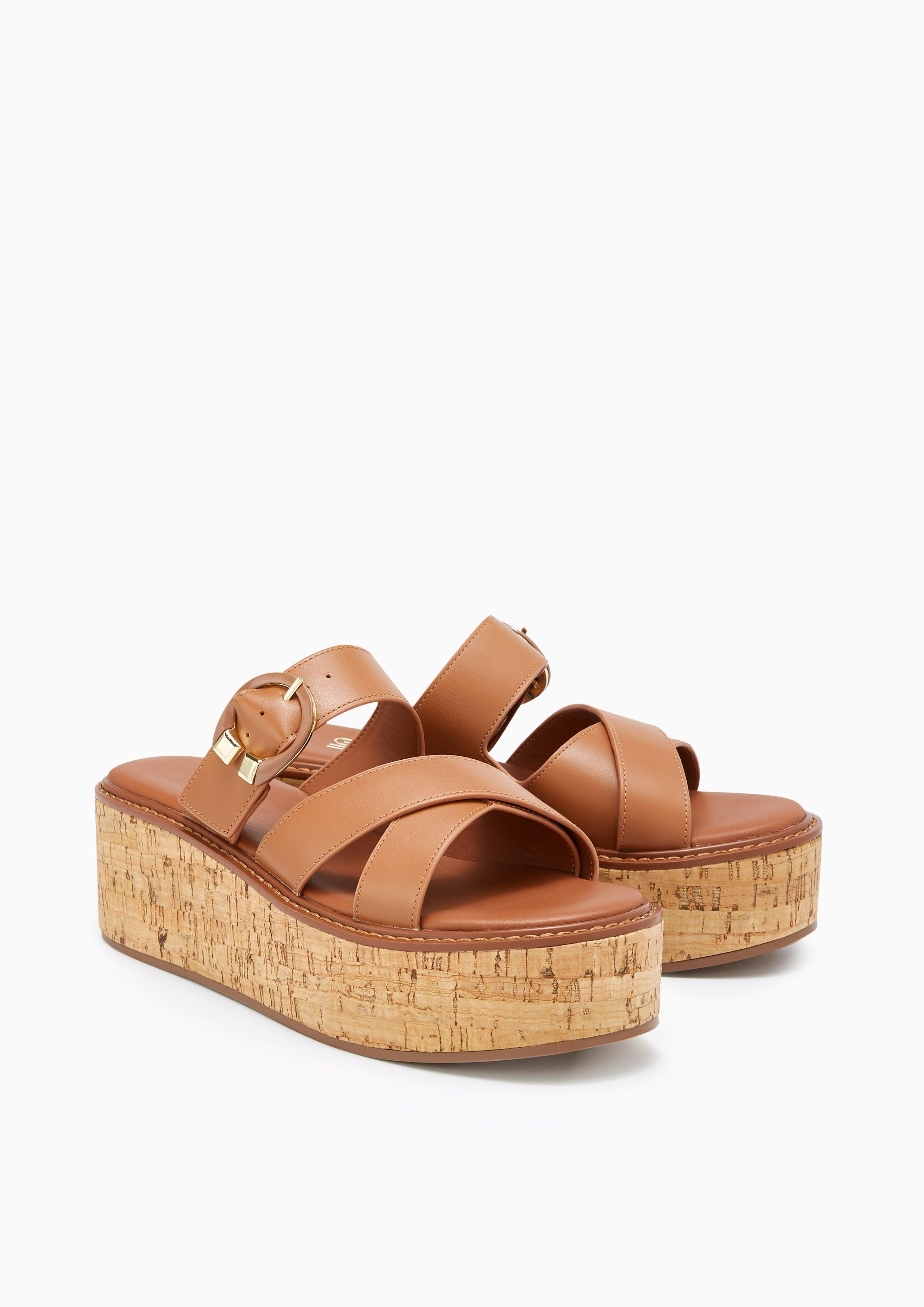 Foster Infinite Wedge Sandals Brown - Lyn TH