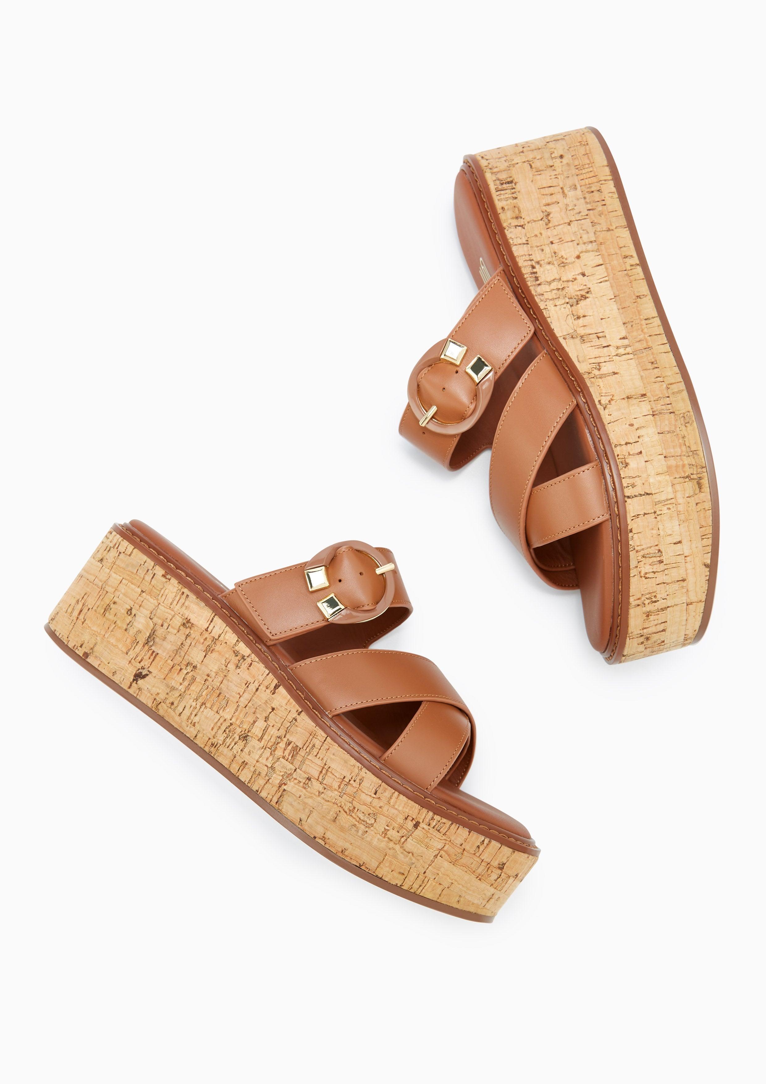 Foster Infinite Wedge Sandals Brown - Lyn TH