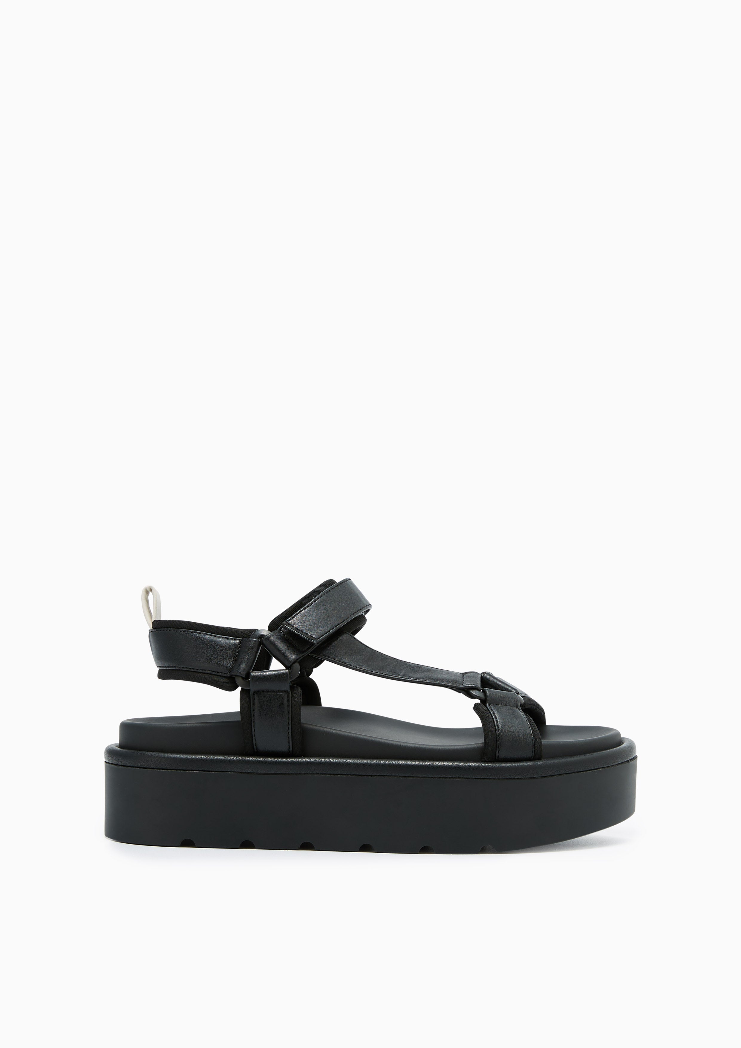 Hunter Plain Platform Sandals Black - Lyn TH