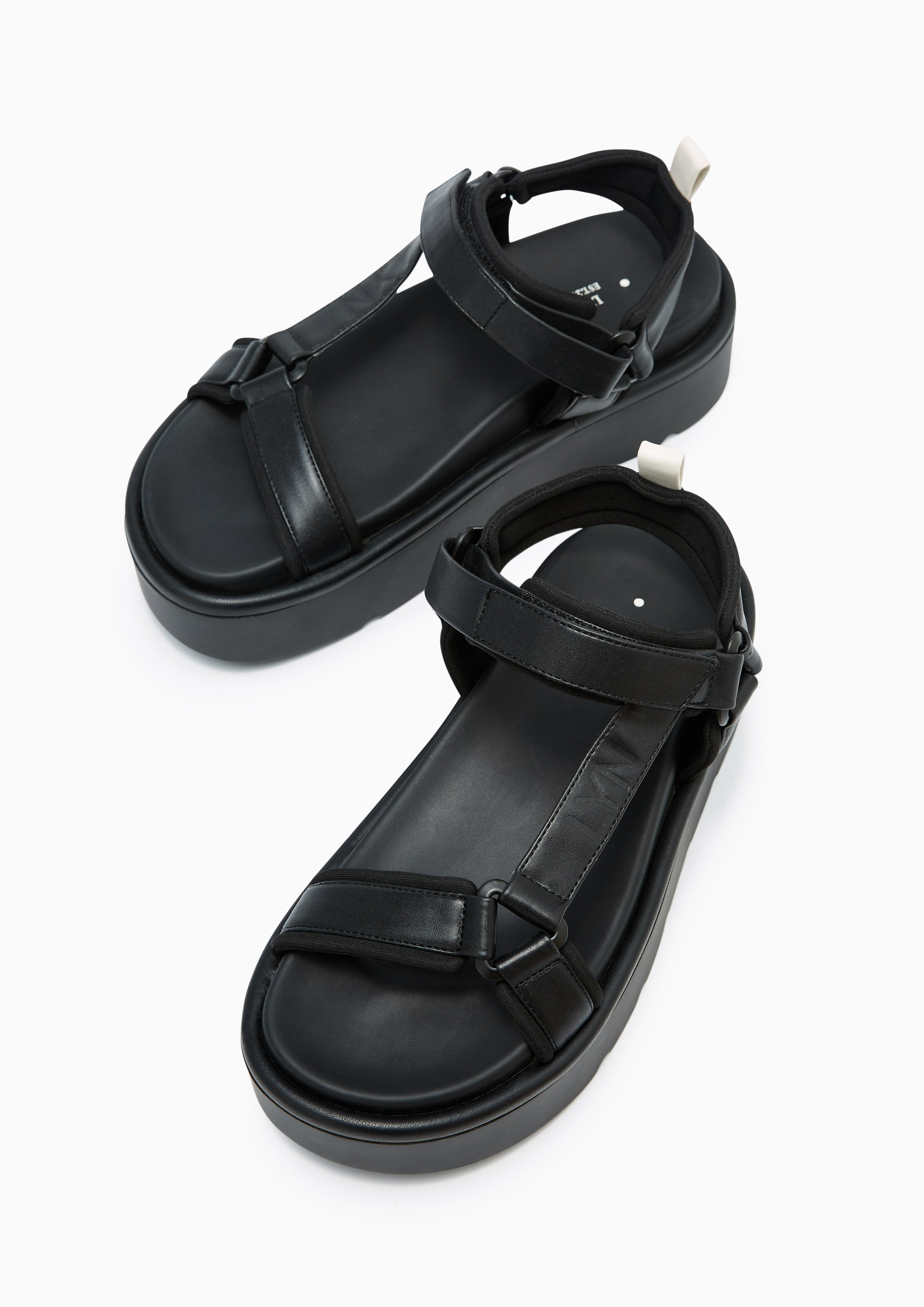 Hunter Plain Platform Sandals Black - Lyn TH