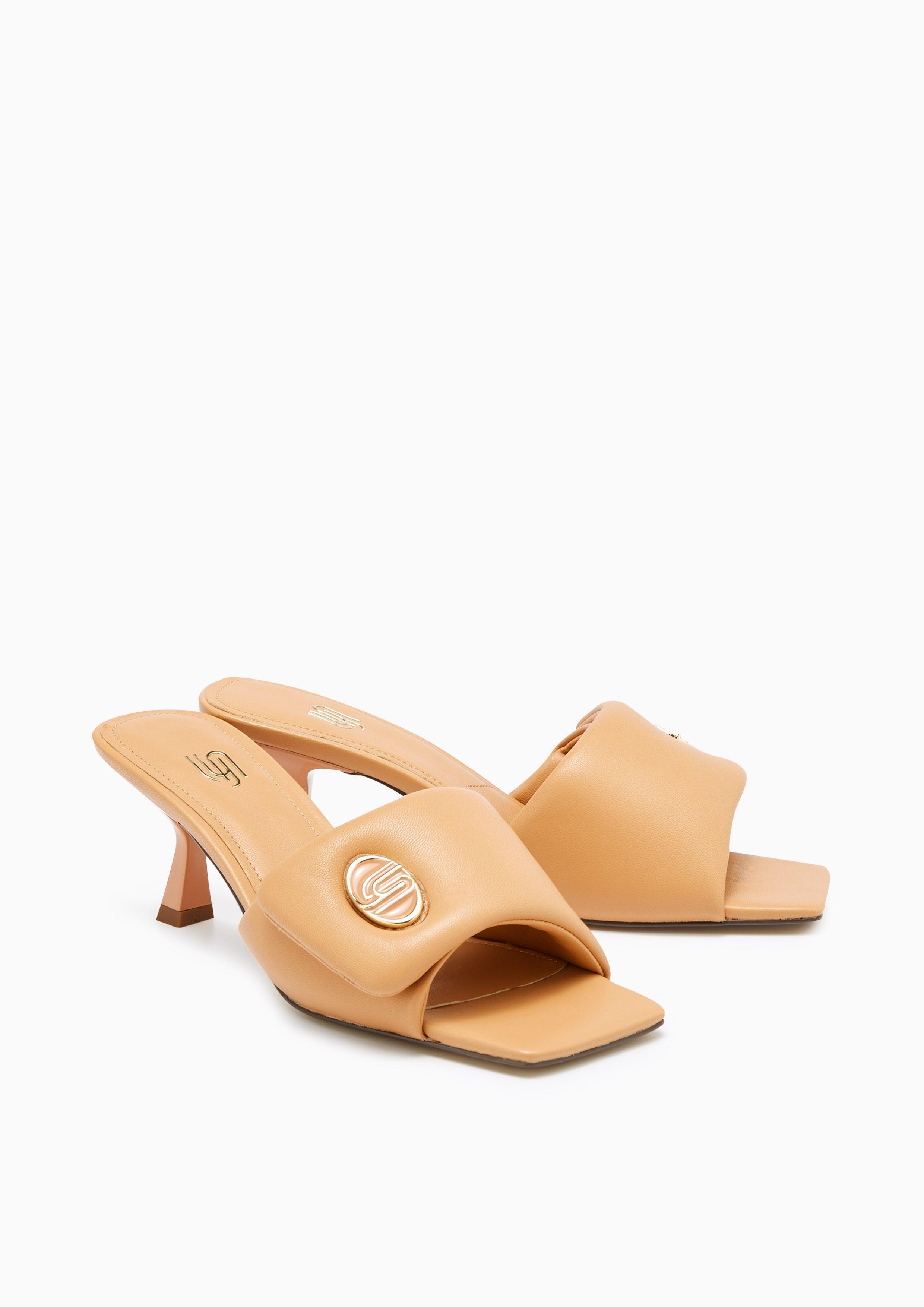 Isara Infinite Mid Heel Sandals Orange - Lyn TH