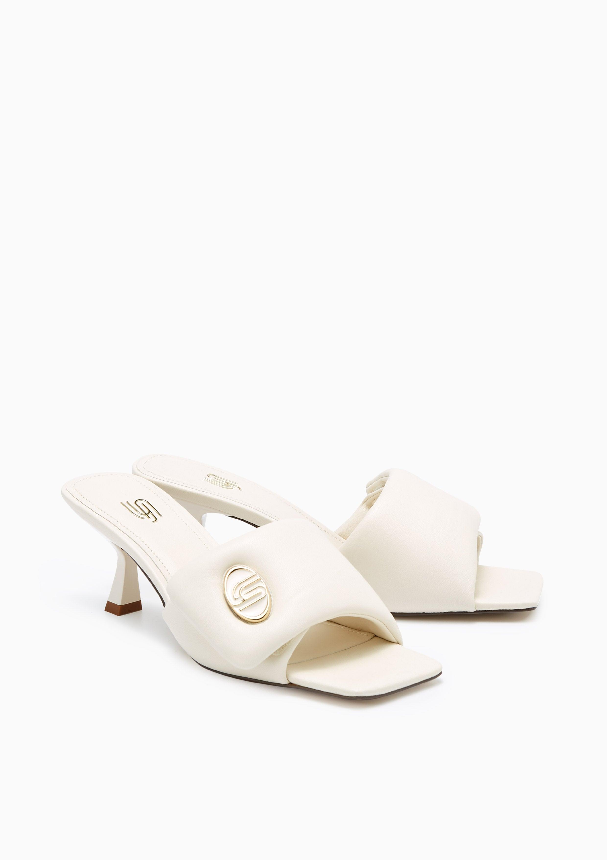 Isara Infinite Mid Heel Sandals Ivory - Lyn TH