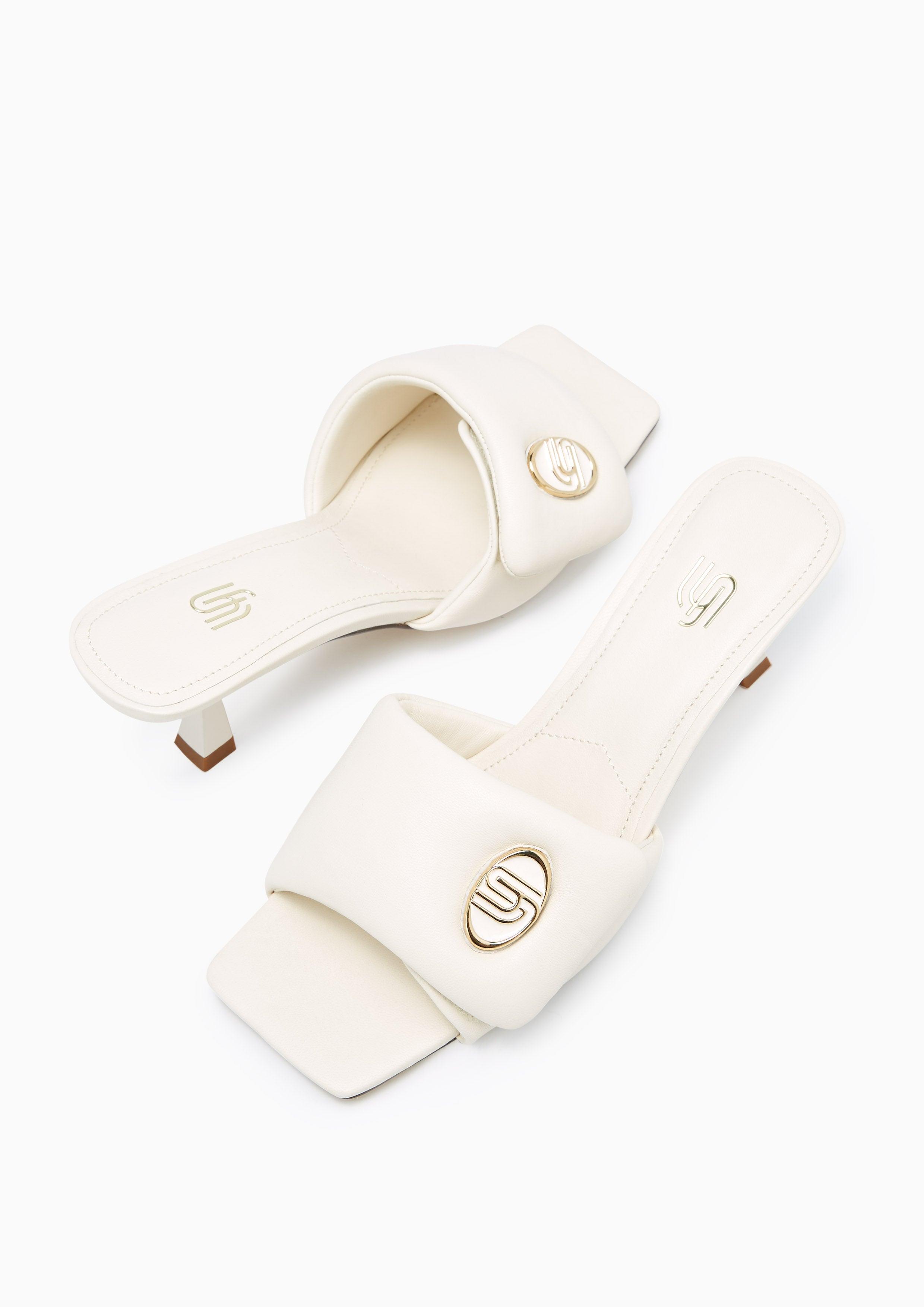 Isara Infinite Mid Heel Sandals Ivory - Lyn TH