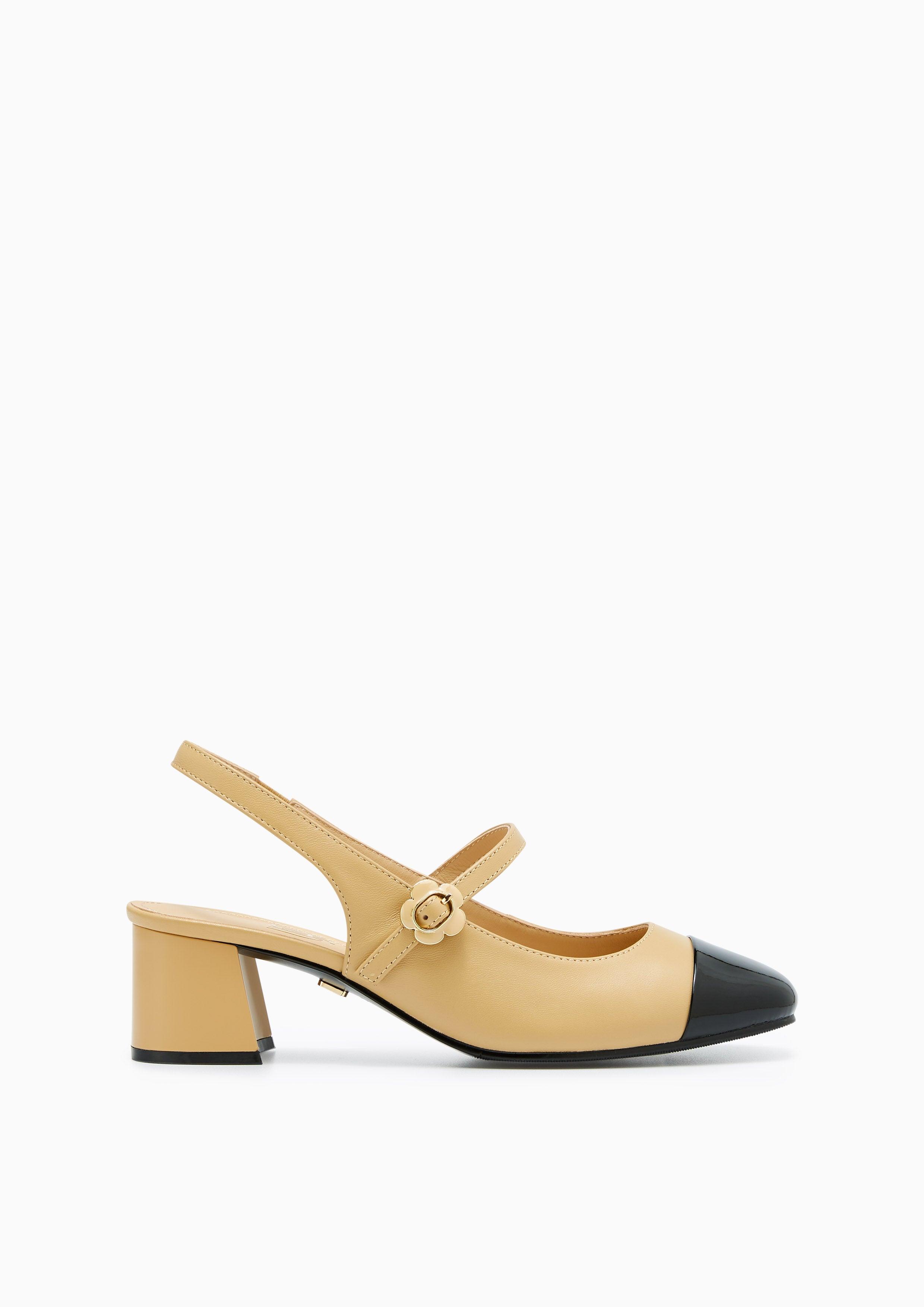 Ballencia Infinite Low Heel Slingbacks Beige - Lyn TH