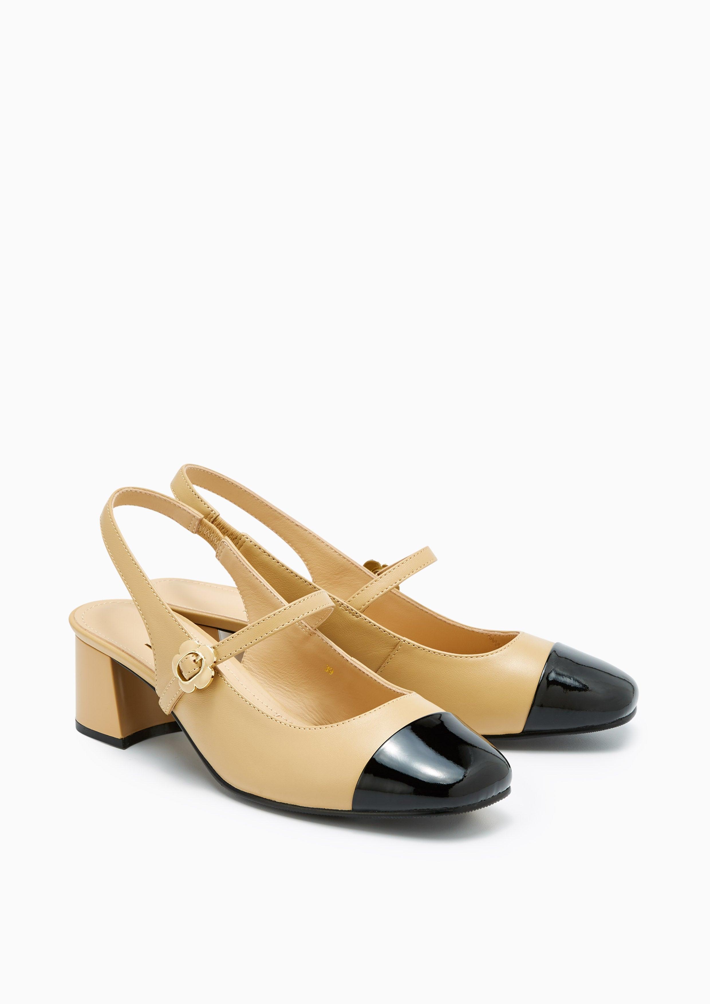 Ballencia Infinite Low Heel Slingbacks Beige - Lyn TH