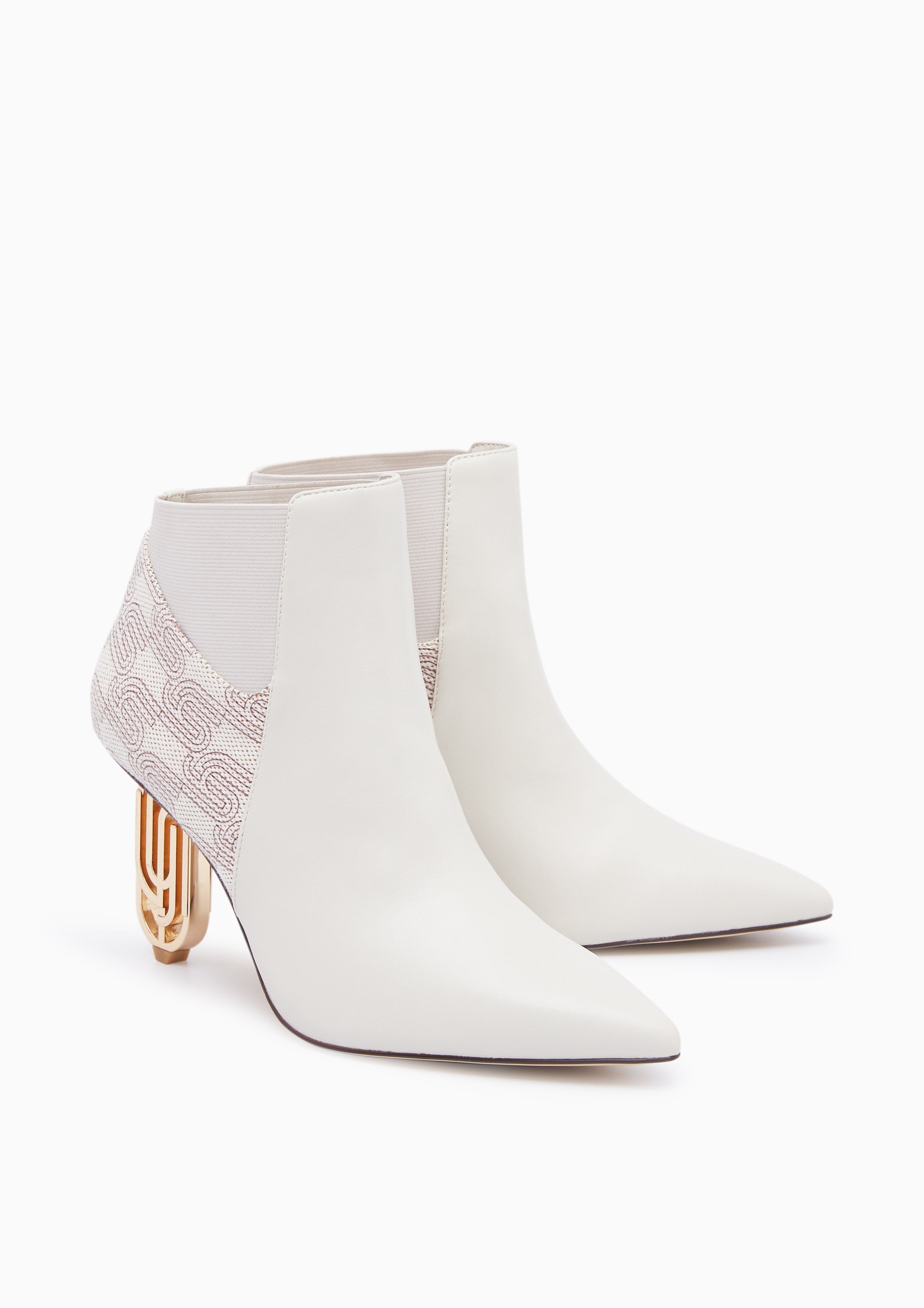 Isari Infinite Heel Boots Printed Ivory - Lyn TH